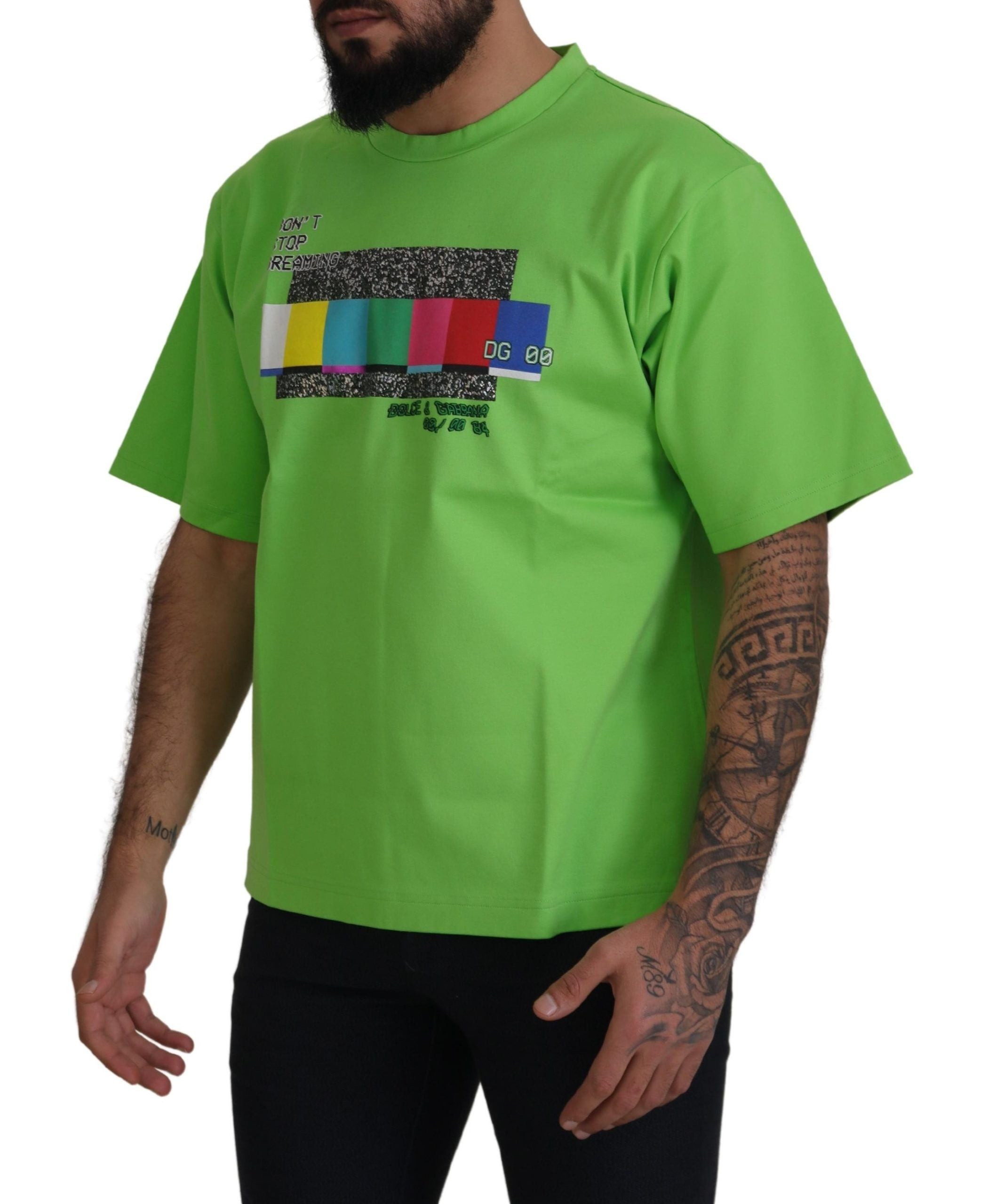 Groen katoenen DG CHANNEL top T-shirt