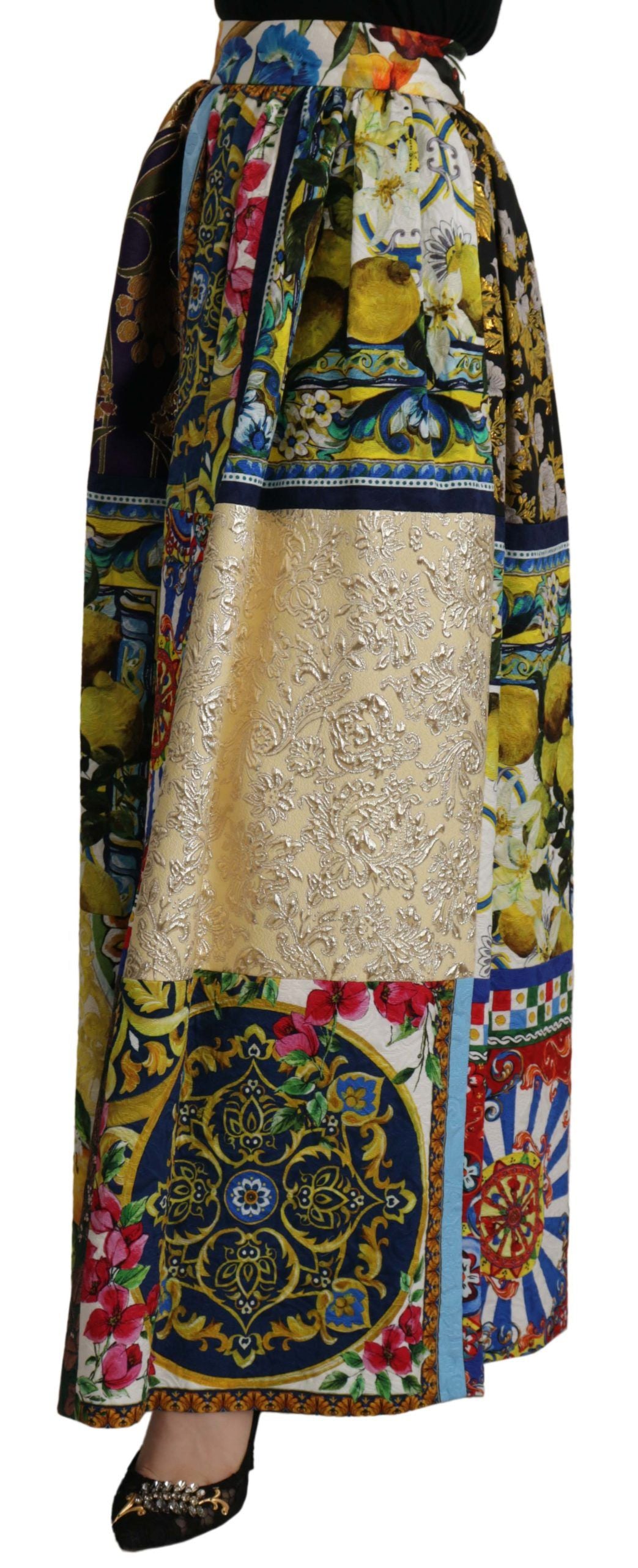 Multicolor Patchwork Sicilië Lange Maxi Rok