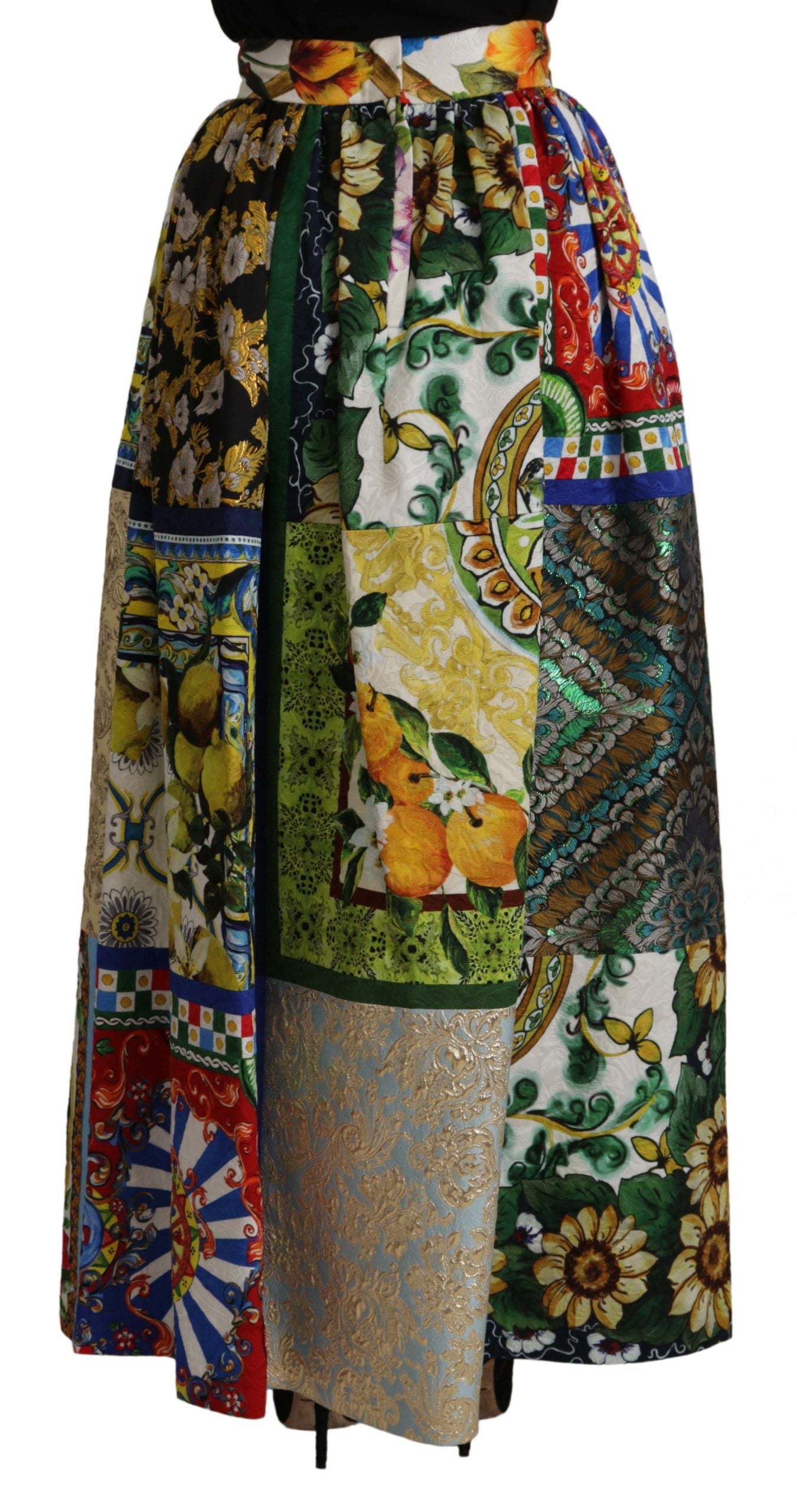 Multicolor Patchwork Sicilië Lange Maxi Rok