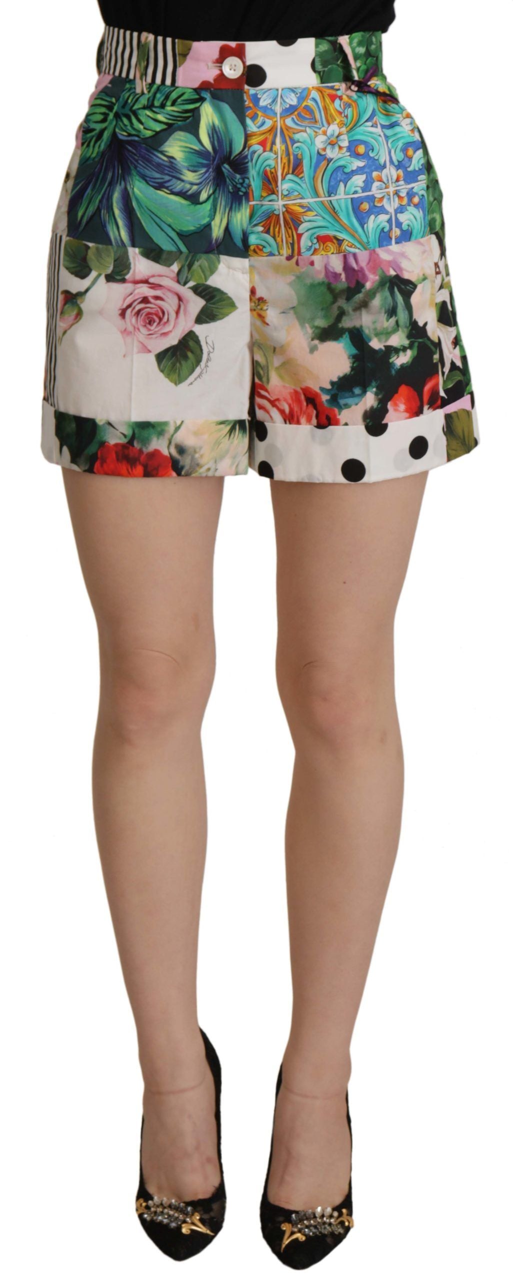 Multicolor hoge taille hotpants shorts