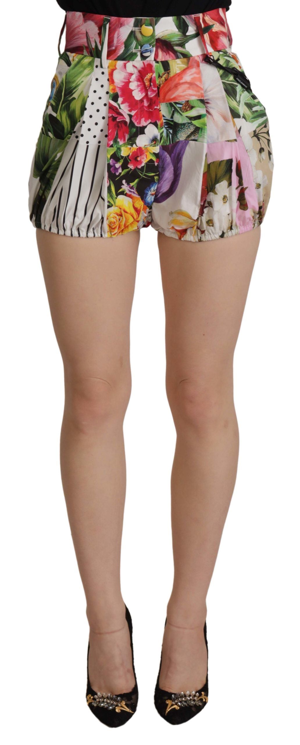 Multicolor hoge taille hotpants shorts