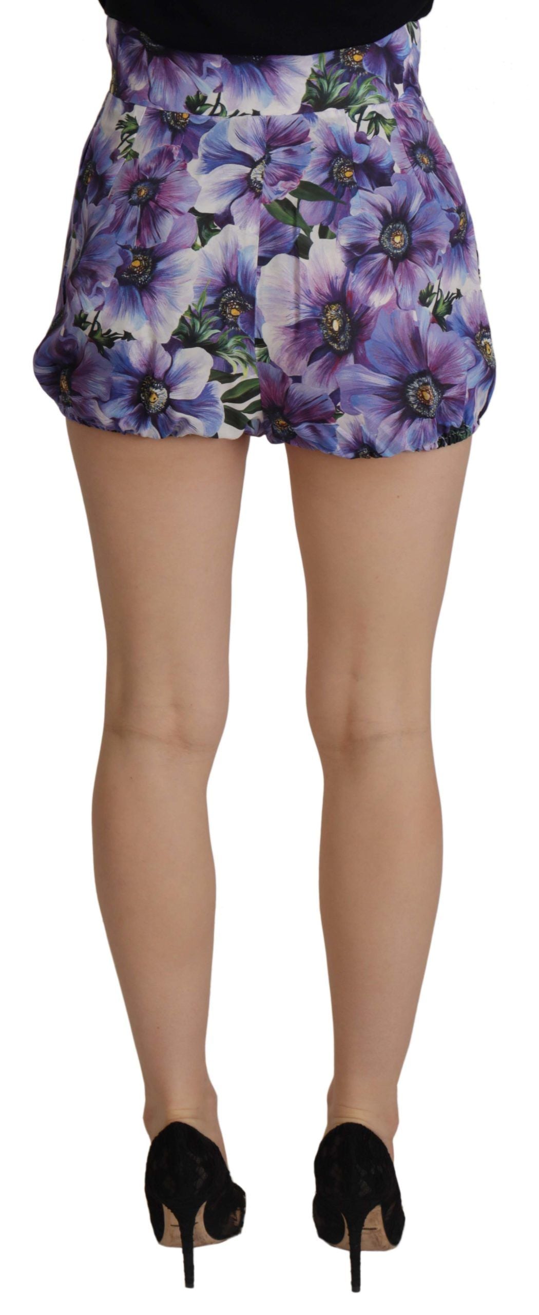 Paarse Anemone hoge taille hotpants shorts