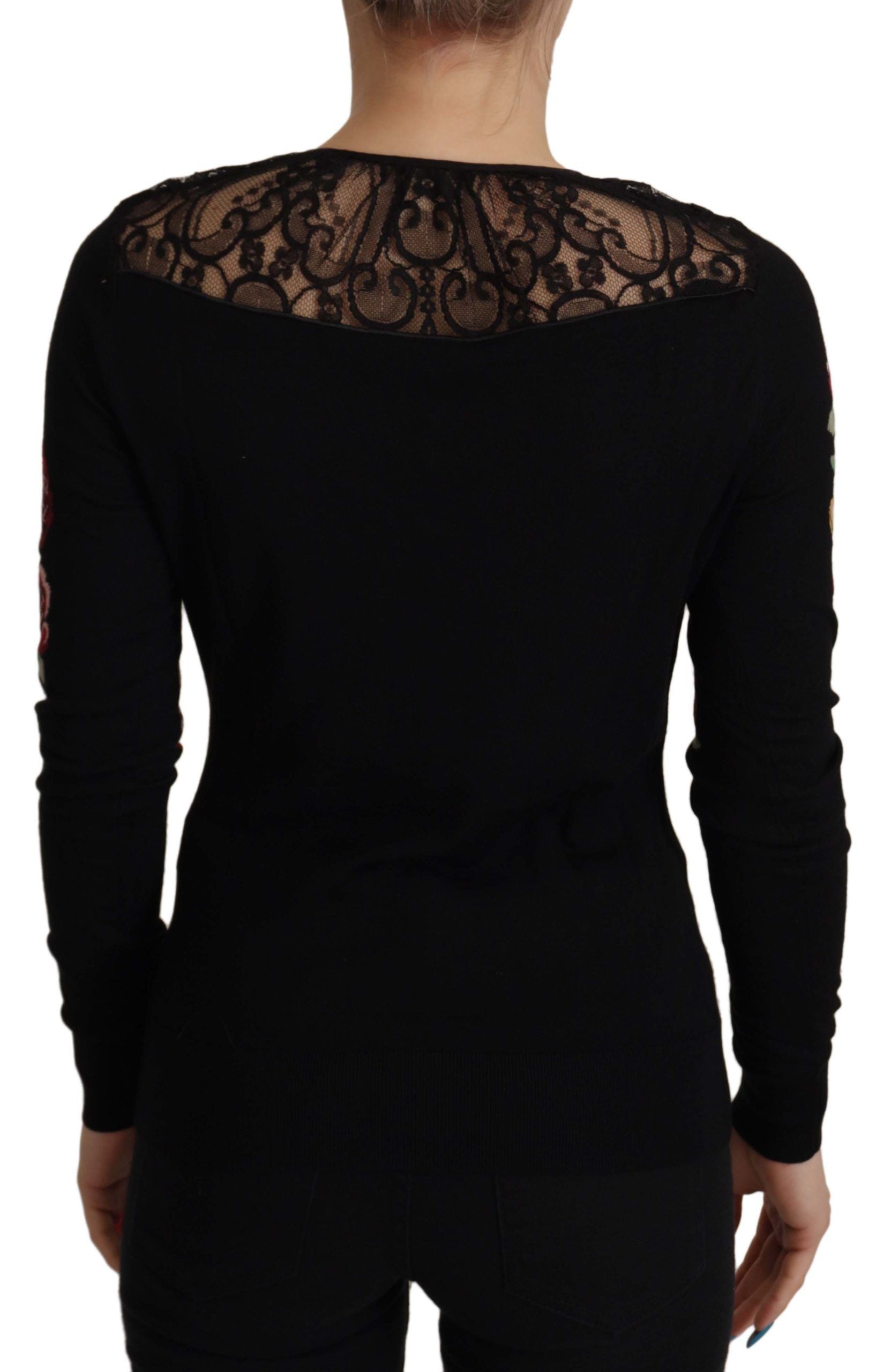Zwarte kanten Angel Roses Cardigan Trui