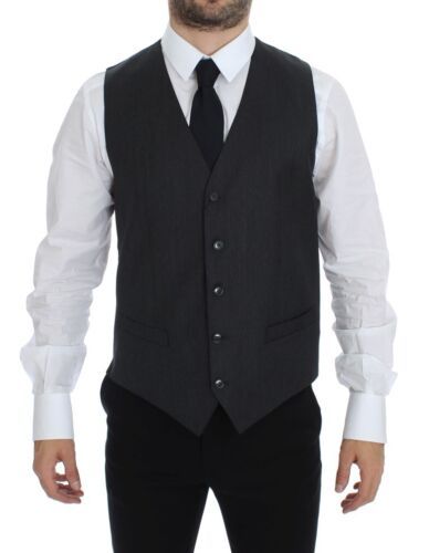 Grijze wollen formele jurk vest gilet weste