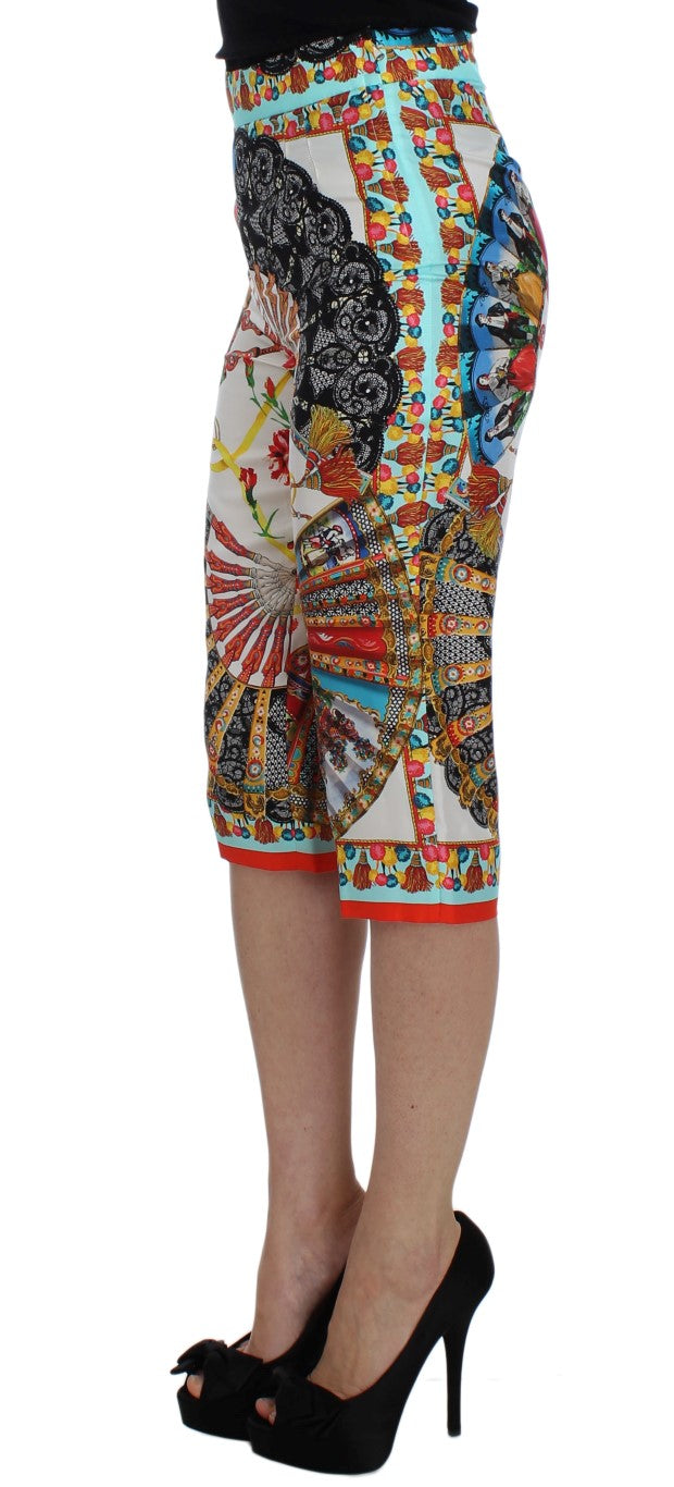 Multicolor Majolica Sicilië Zijden Broek