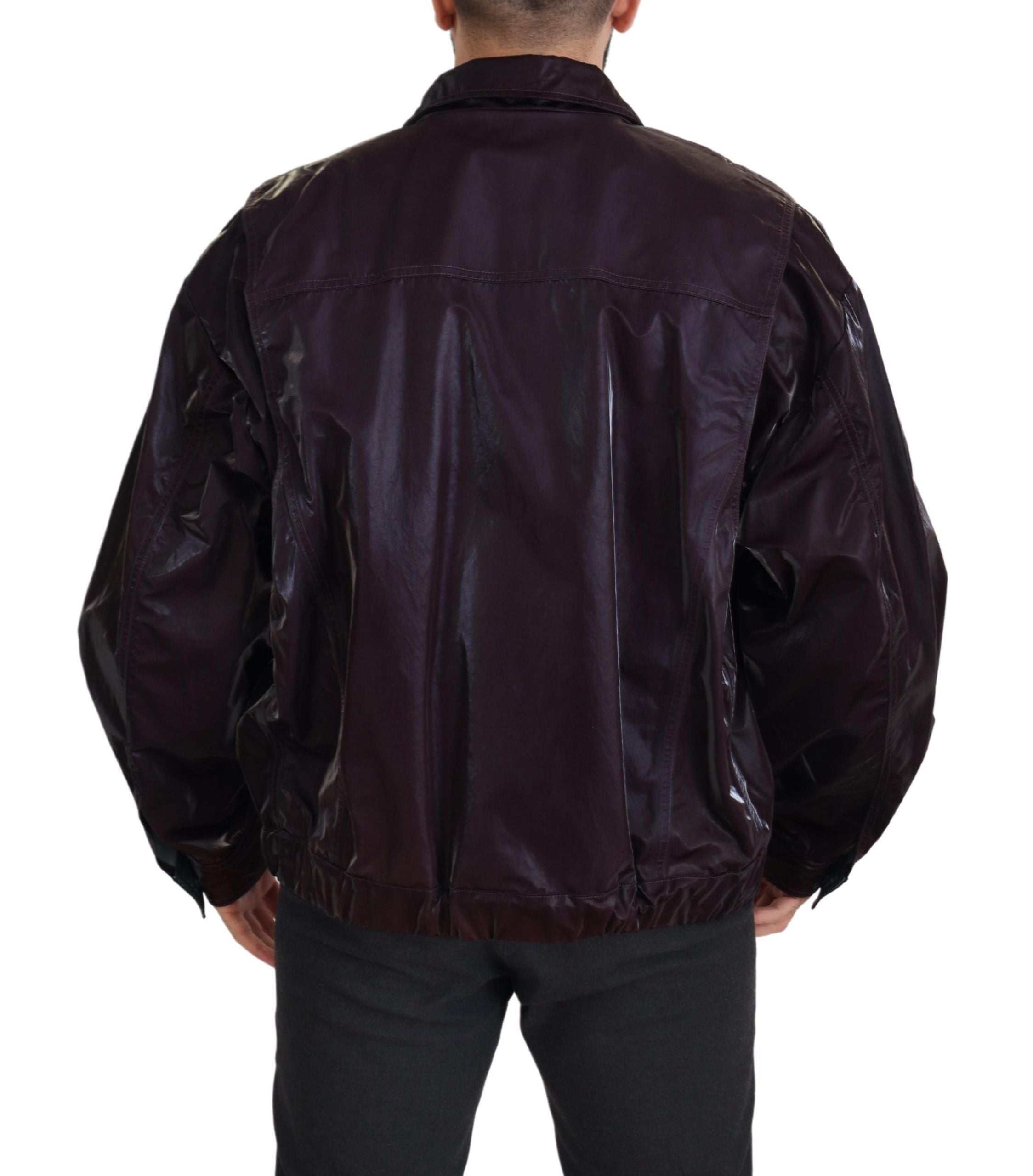 Bordeaux nylon kraag herenjas