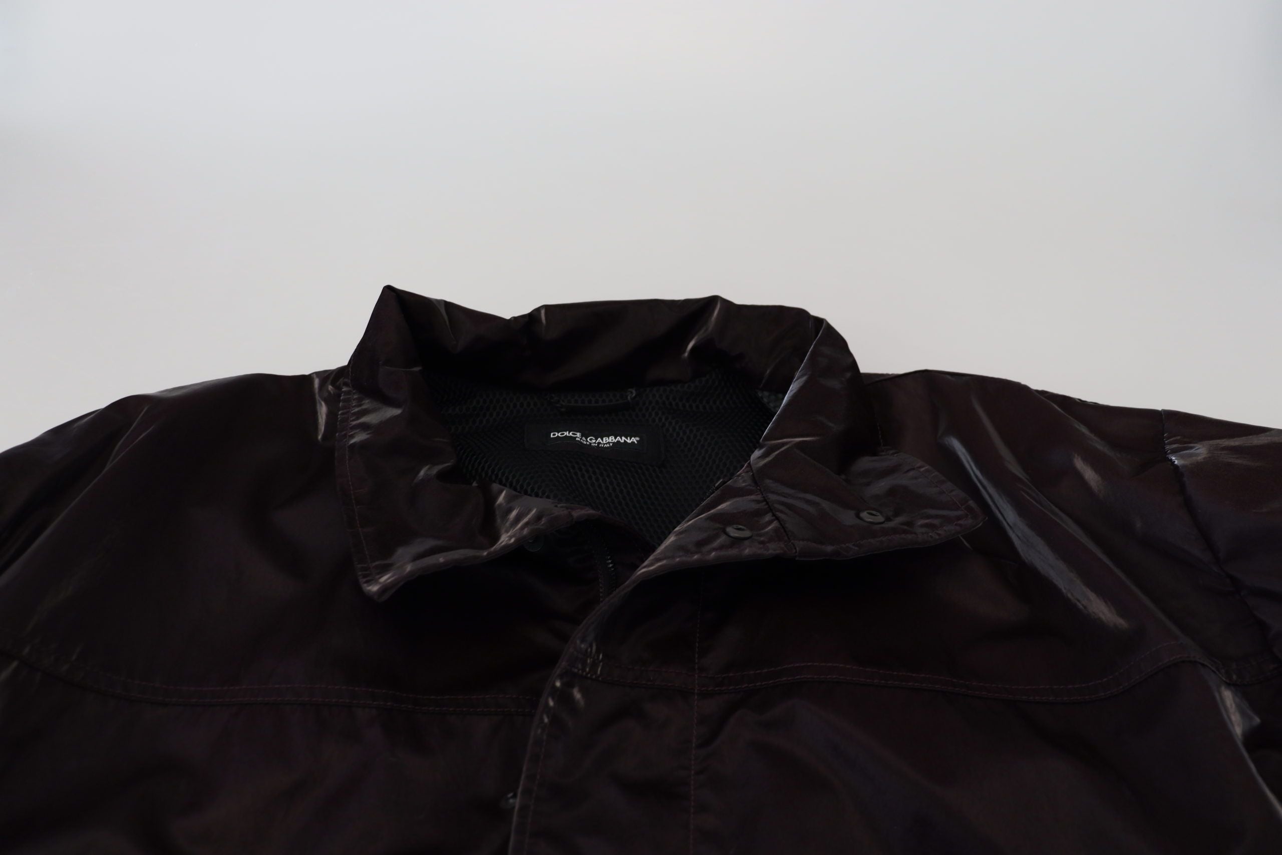 Bordeaux nylon kraag herenjas