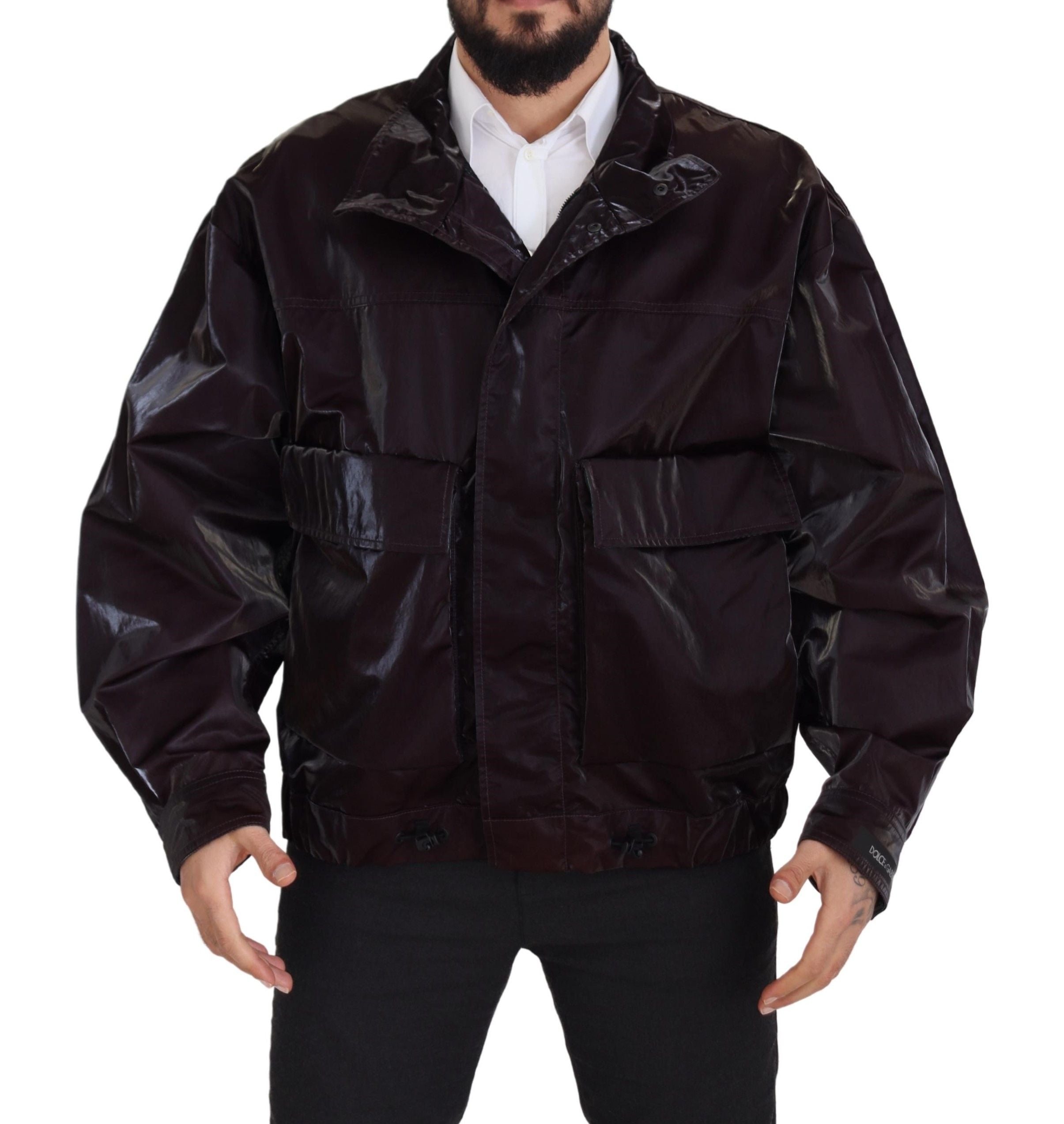 Bordeaux nylon kraag herenjas