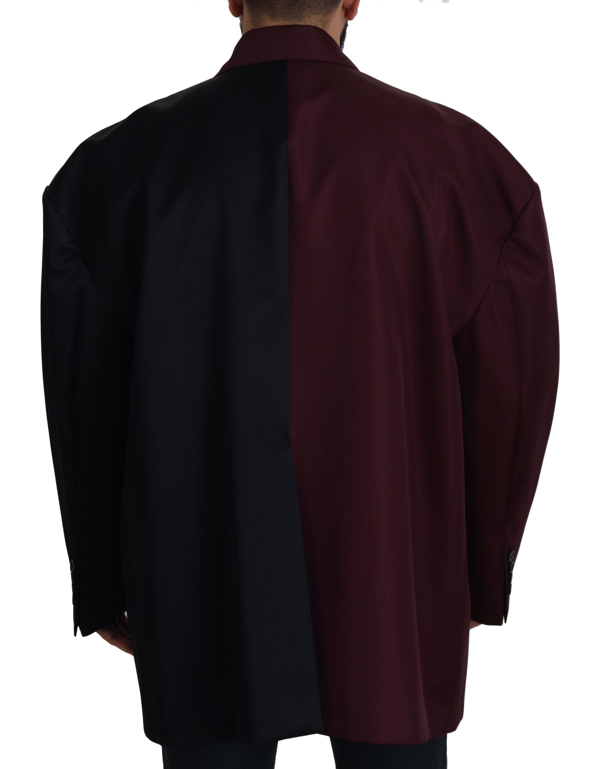Bordeaux polyester dubbelrijs jasje