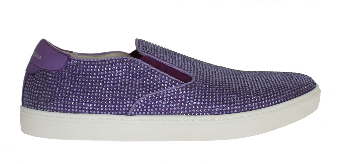 Paarse sneakers met strass canvas logo