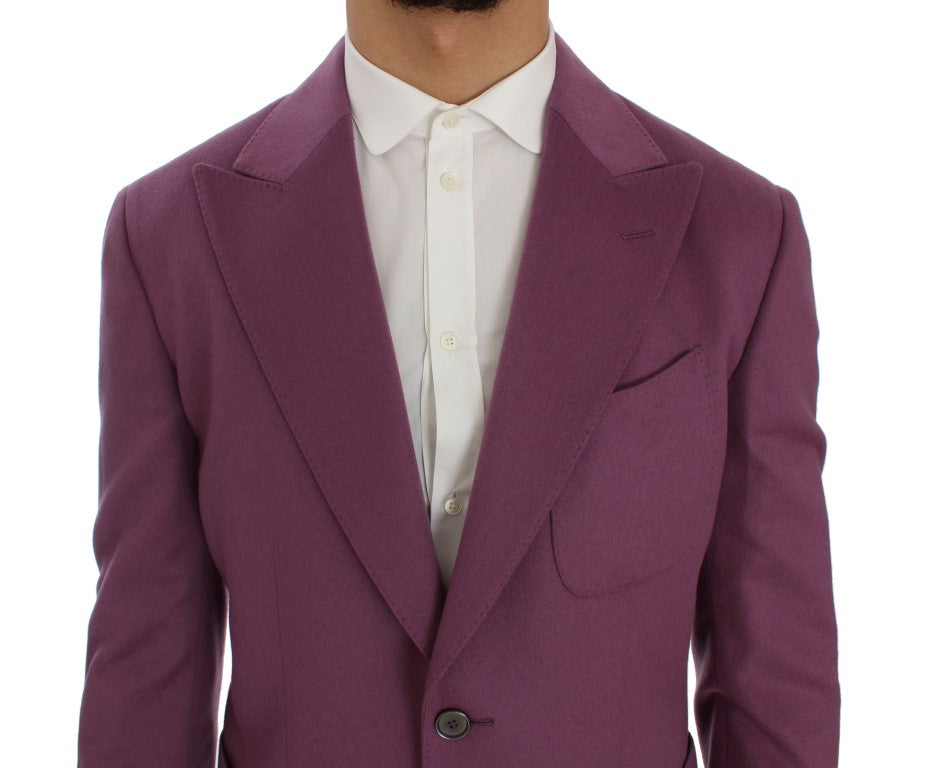 Paarse kasjmier slim fit blazerjas