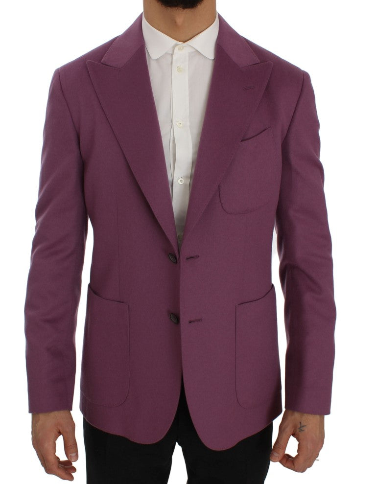 Paarse kasjmier slim fit blazerjas