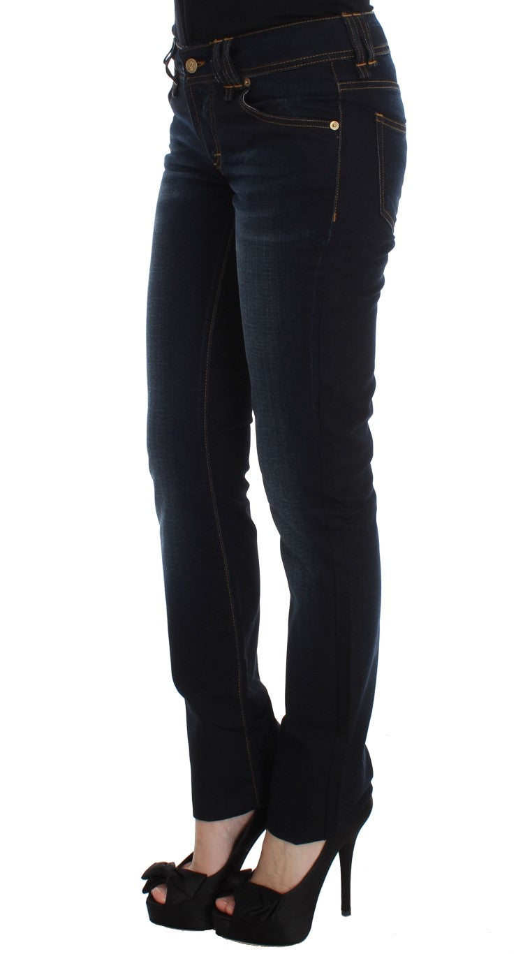 Blauwe katoenen slim fit jeans