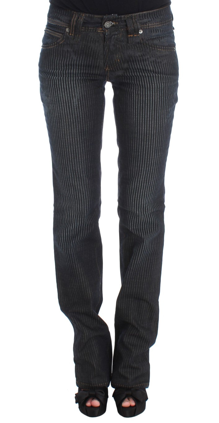 Blue Wash Katoenmix Slim Fit Bootcut Jeans