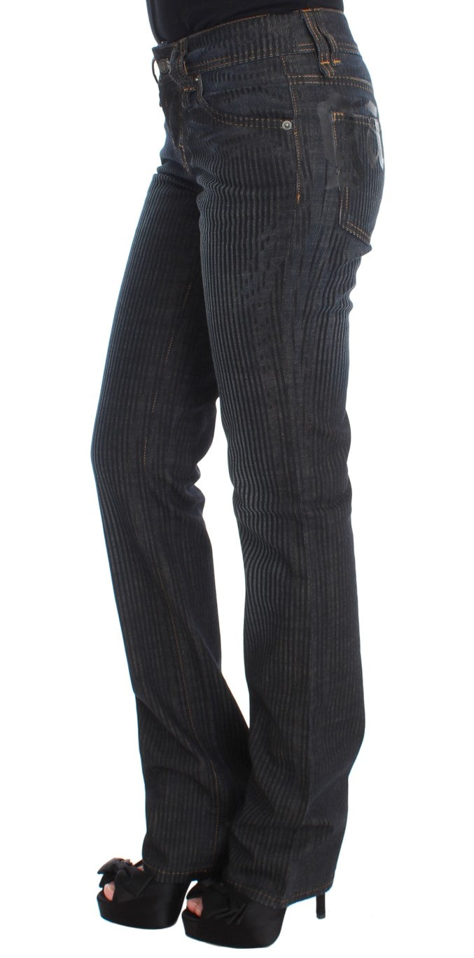 Blue Wash Katoenmix Slim Fit Bootcut Jeans