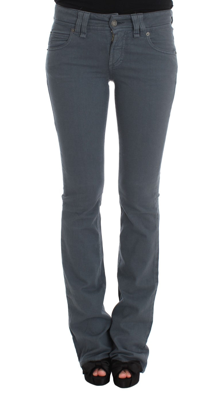 Blauwe katoenmix slim fit bootcut jeans