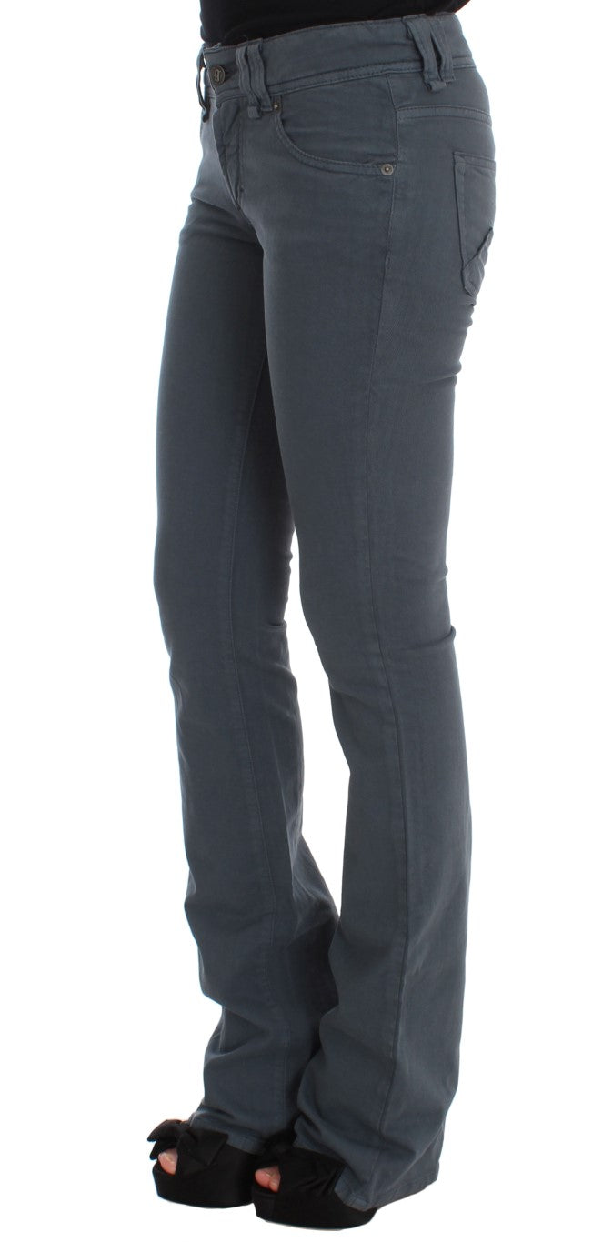 Blauwe katoenmix slim fit bootcut jeans