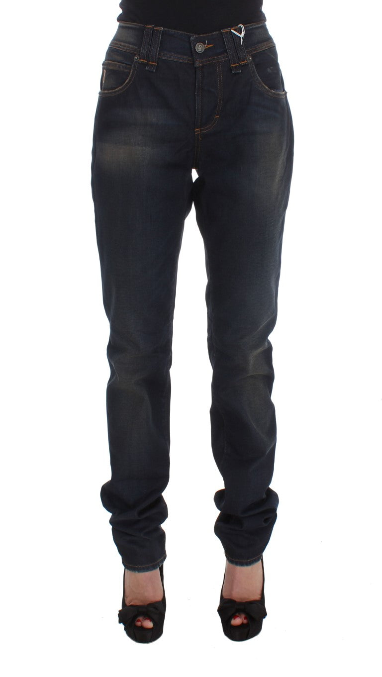 Boyfriend Fit Jeans met blauwe wassing van katoenmix