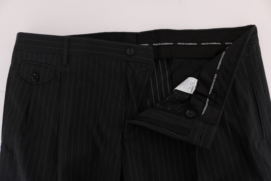 Blauwe gestreepte katoenen jurk formele broek