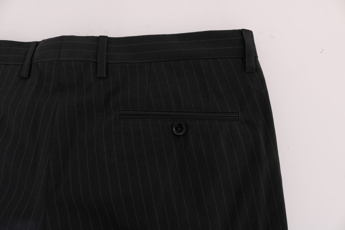 Blauwe gestreepte katoenen jurk formele broek