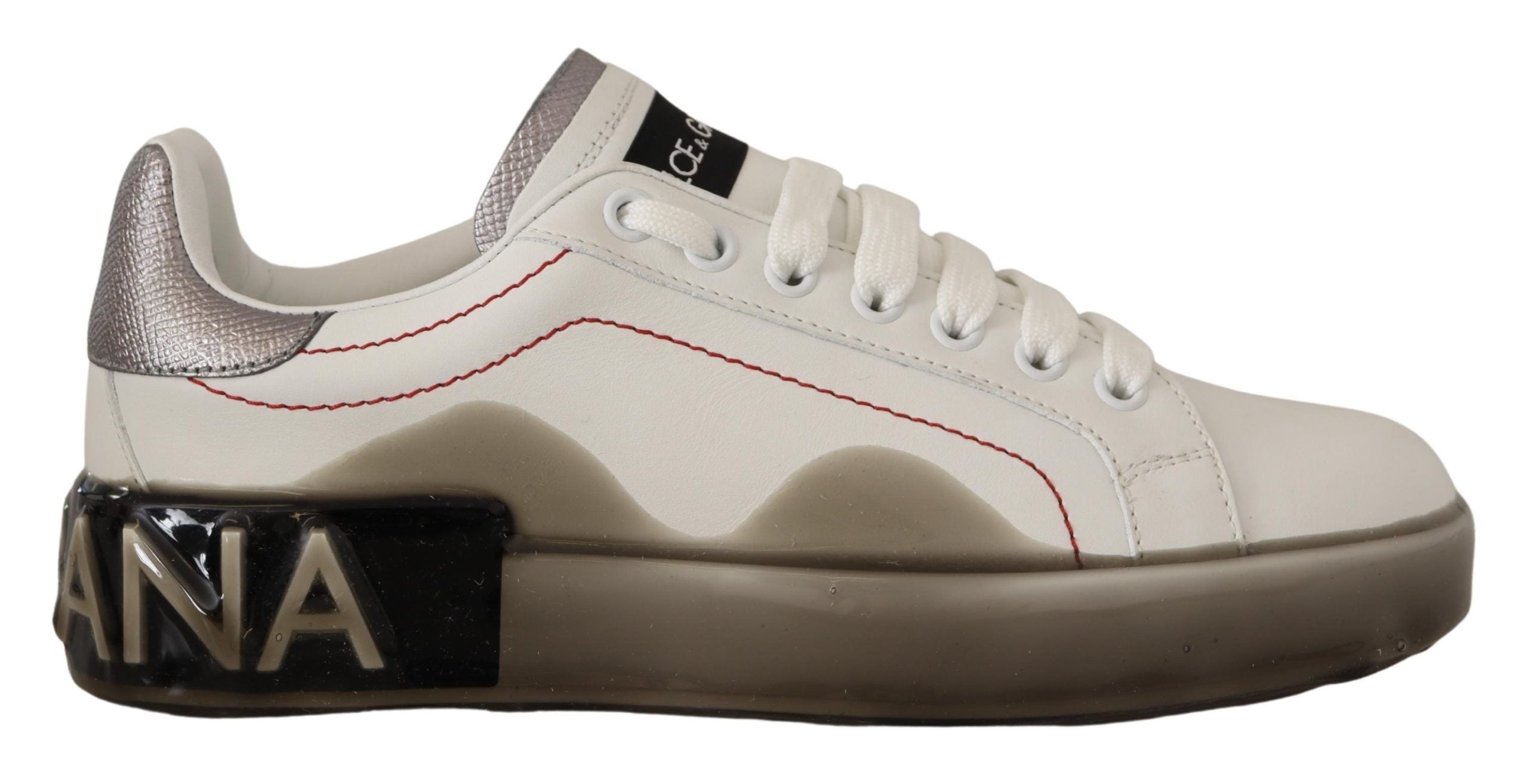 Witte leren schoenen dames logo Portofino sneakers