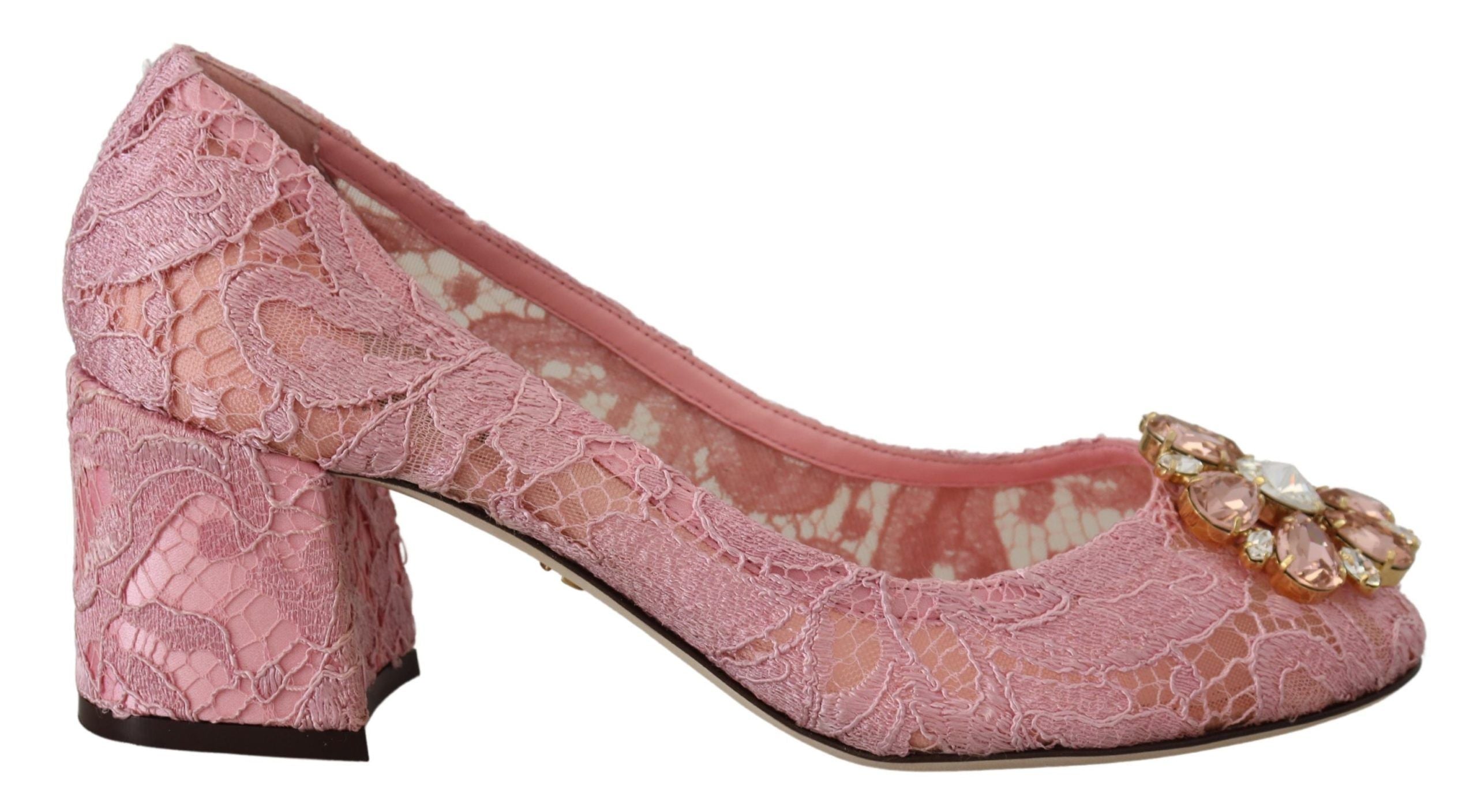 Roze Taormina Lace Crystal Pumps Pastel Schoenen