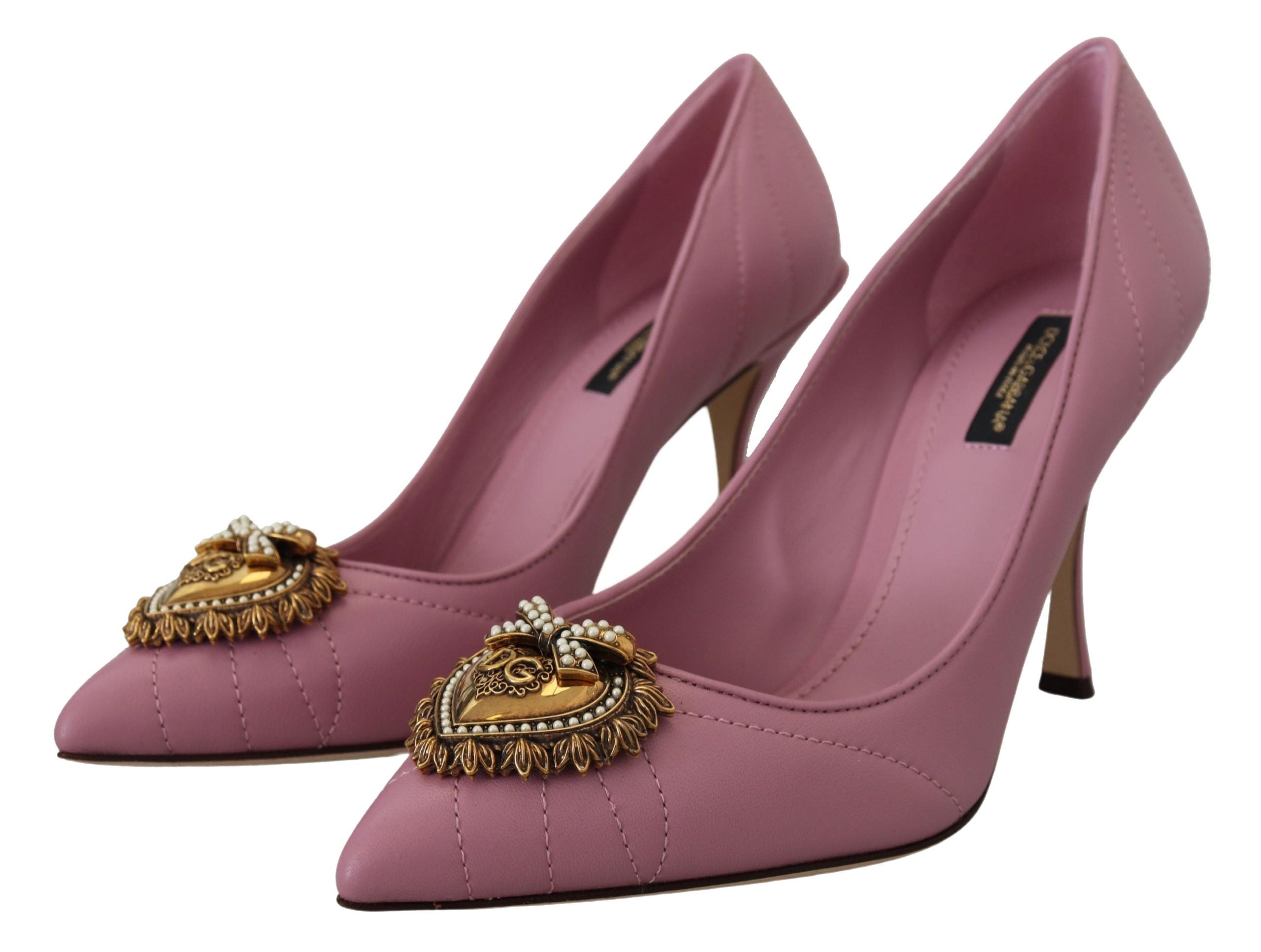 Roze leren hart DEVOTION hakken pumps schoenen