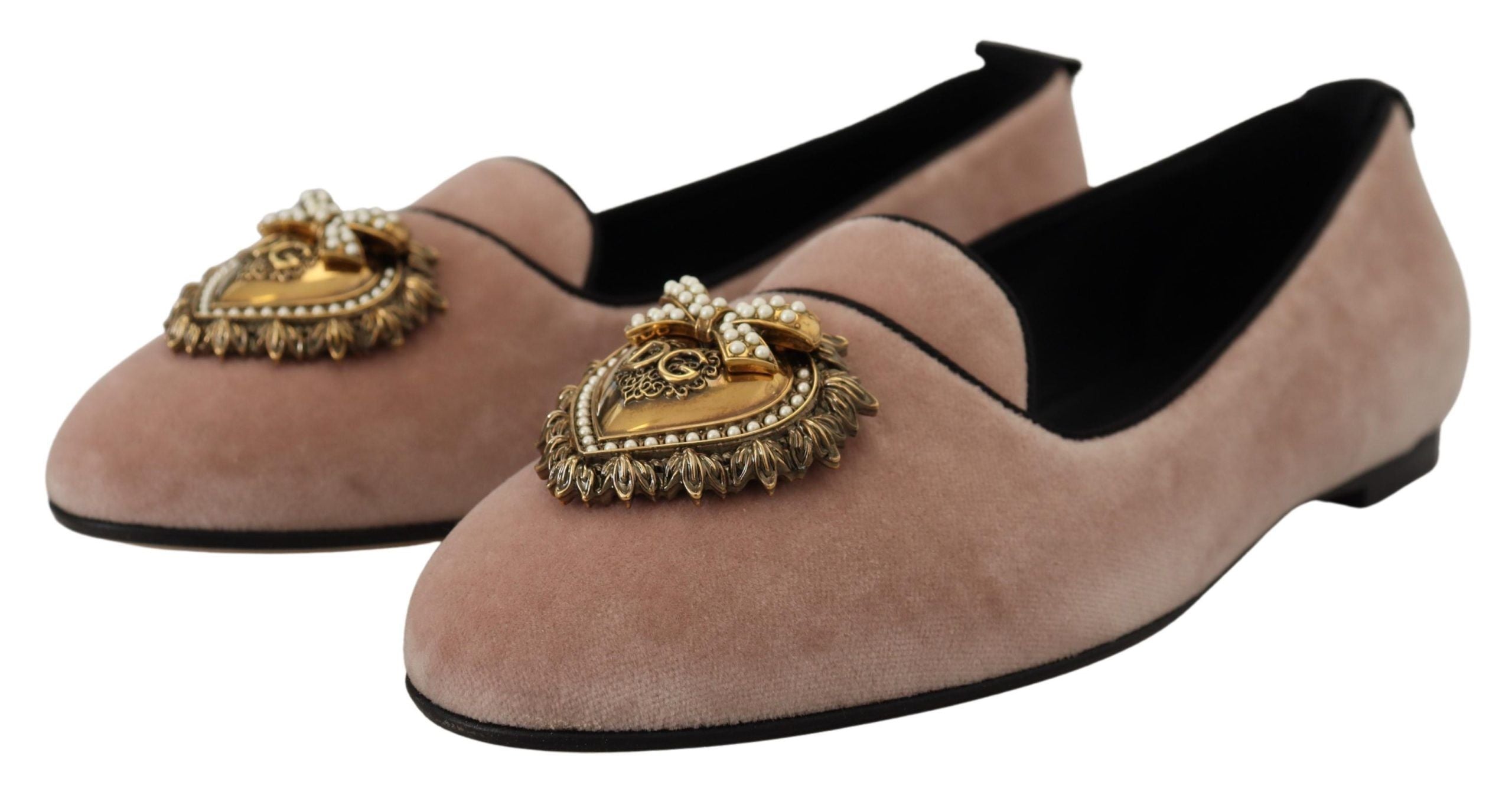 Roze fluwelen instappers, loafers en platte schoenen