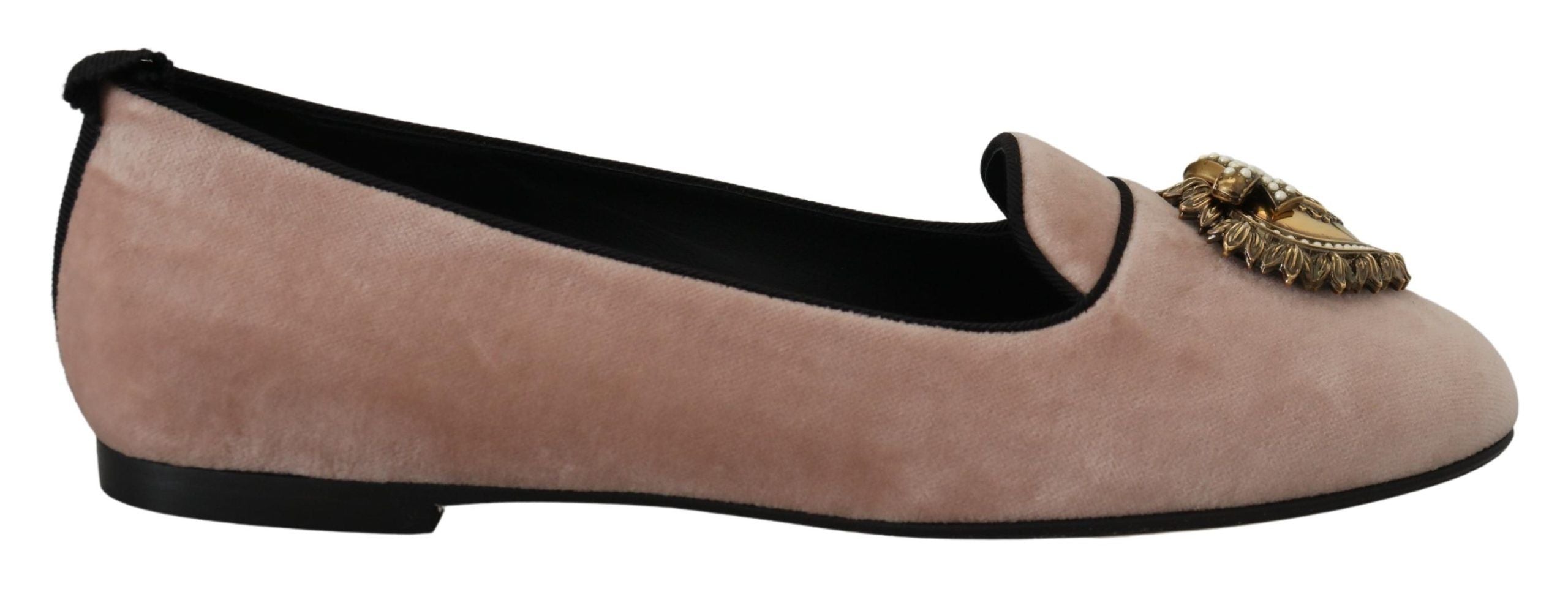 Roze fluwelen instappers, loafers en platte schoenen