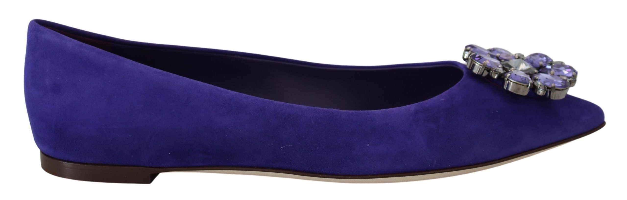 Paarse suède kristallen loafers flats schoenen
