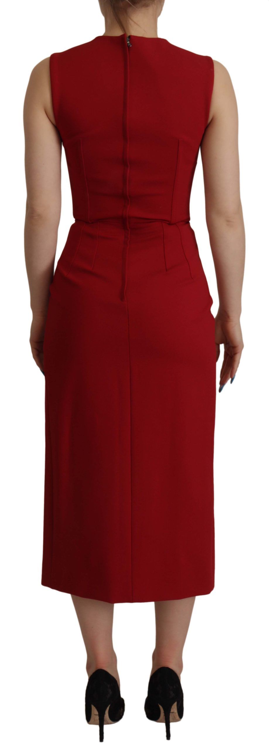 Rode sweetheart hals bodycon midi-jurk