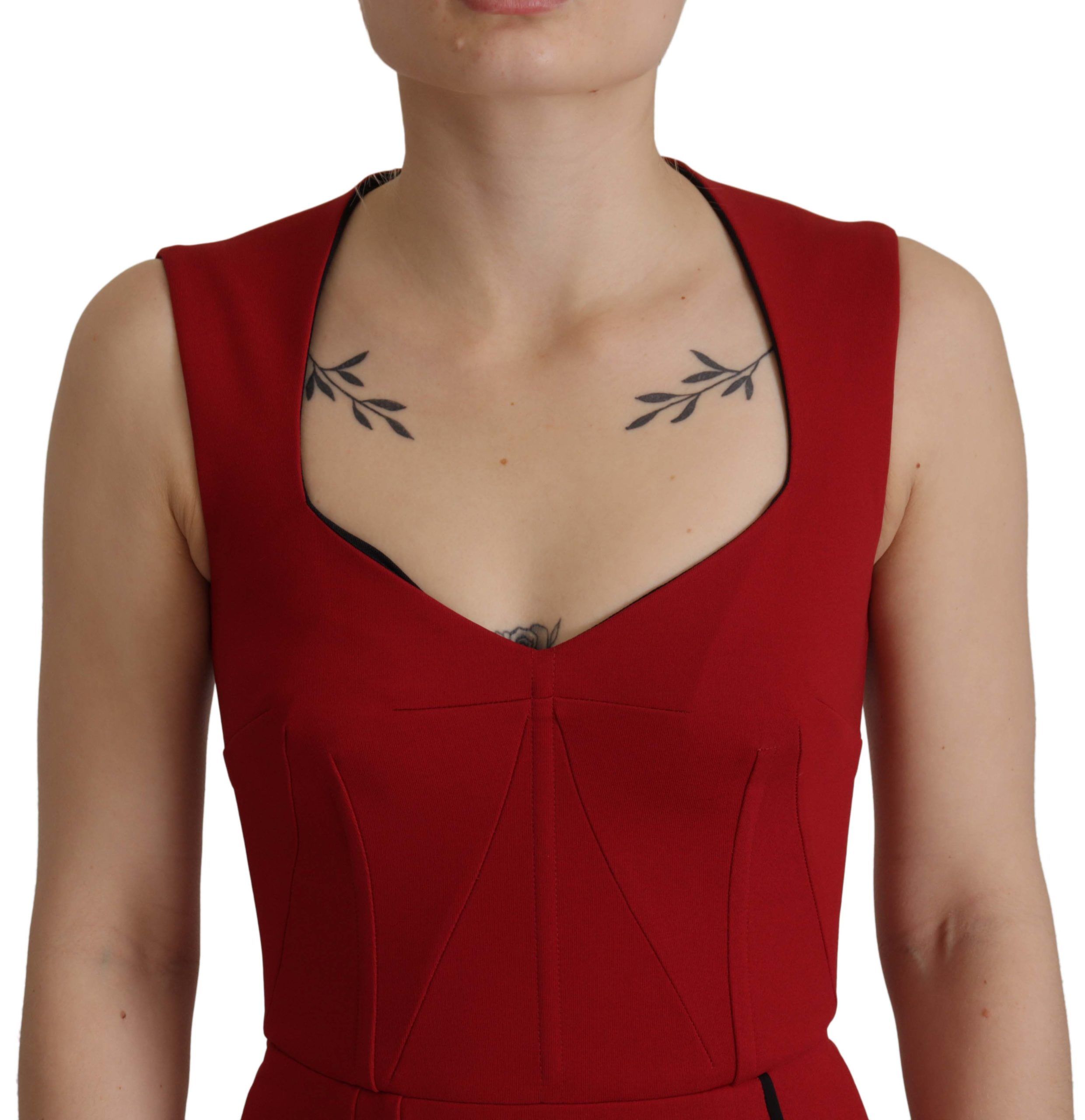 Rode sweetheart hals bodycon midi-jurk