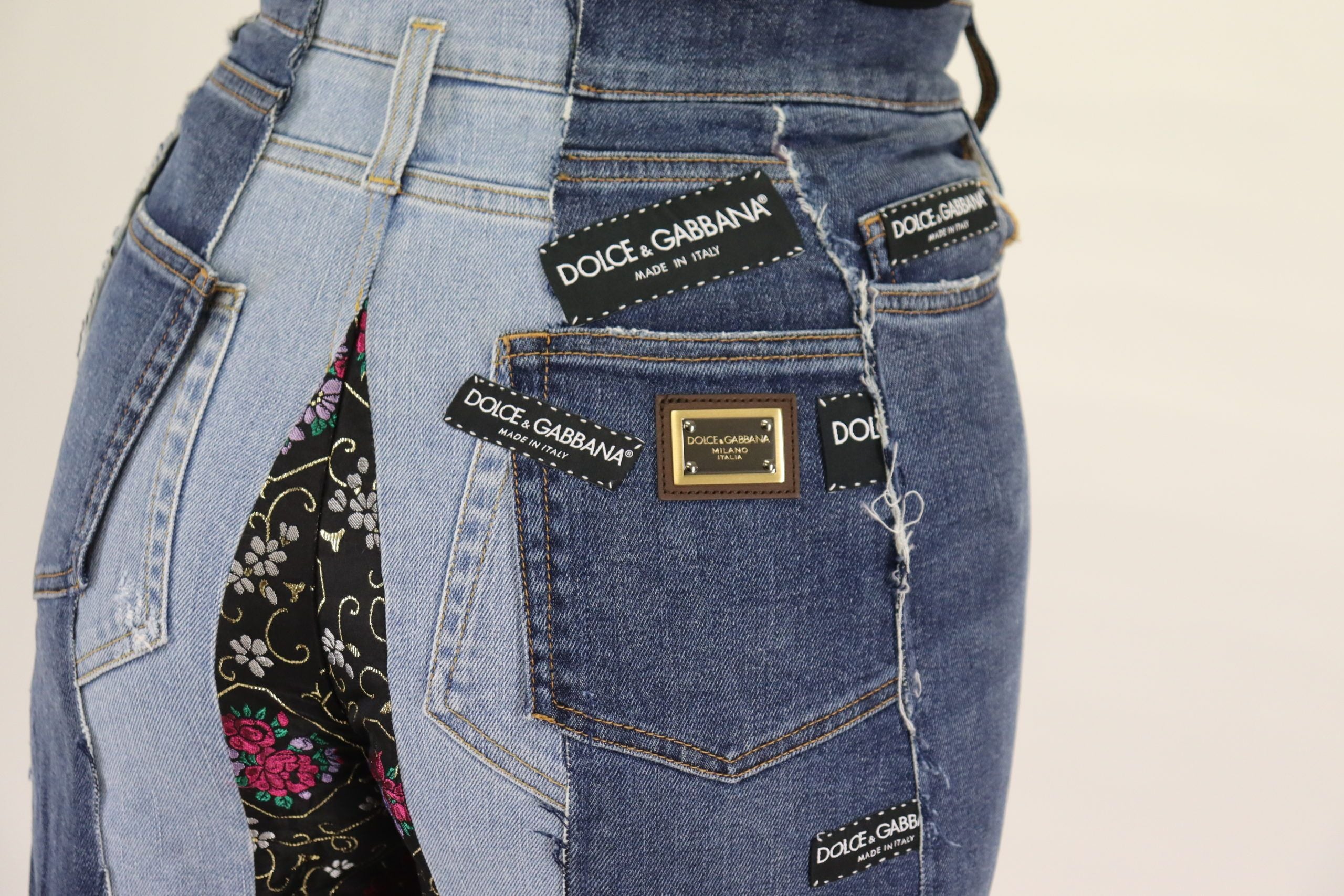 Multicolor Patchwork DG Fashion Wijde Broek Denim