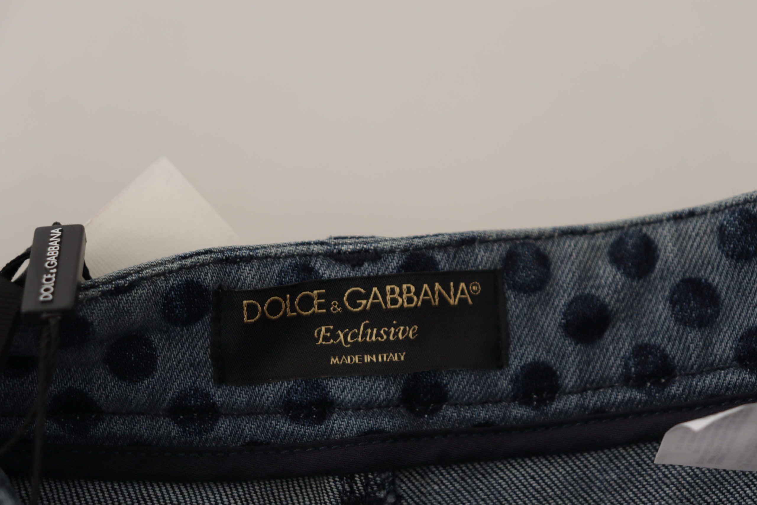 Blauwe skinny denim jeans met hoge taille en bloemenprint