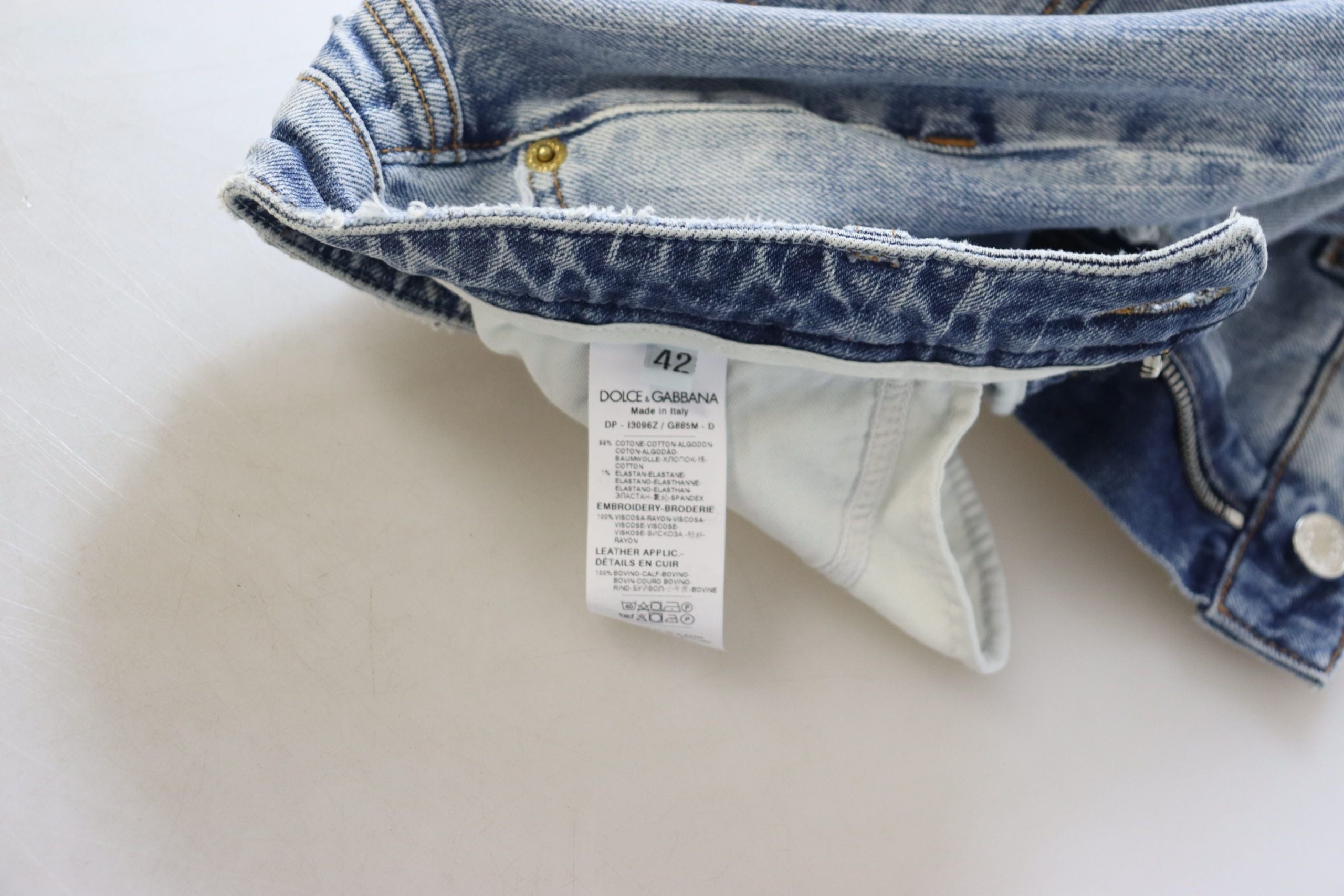 Blauwe katoenen stretch skinny denim jeans met lage taille