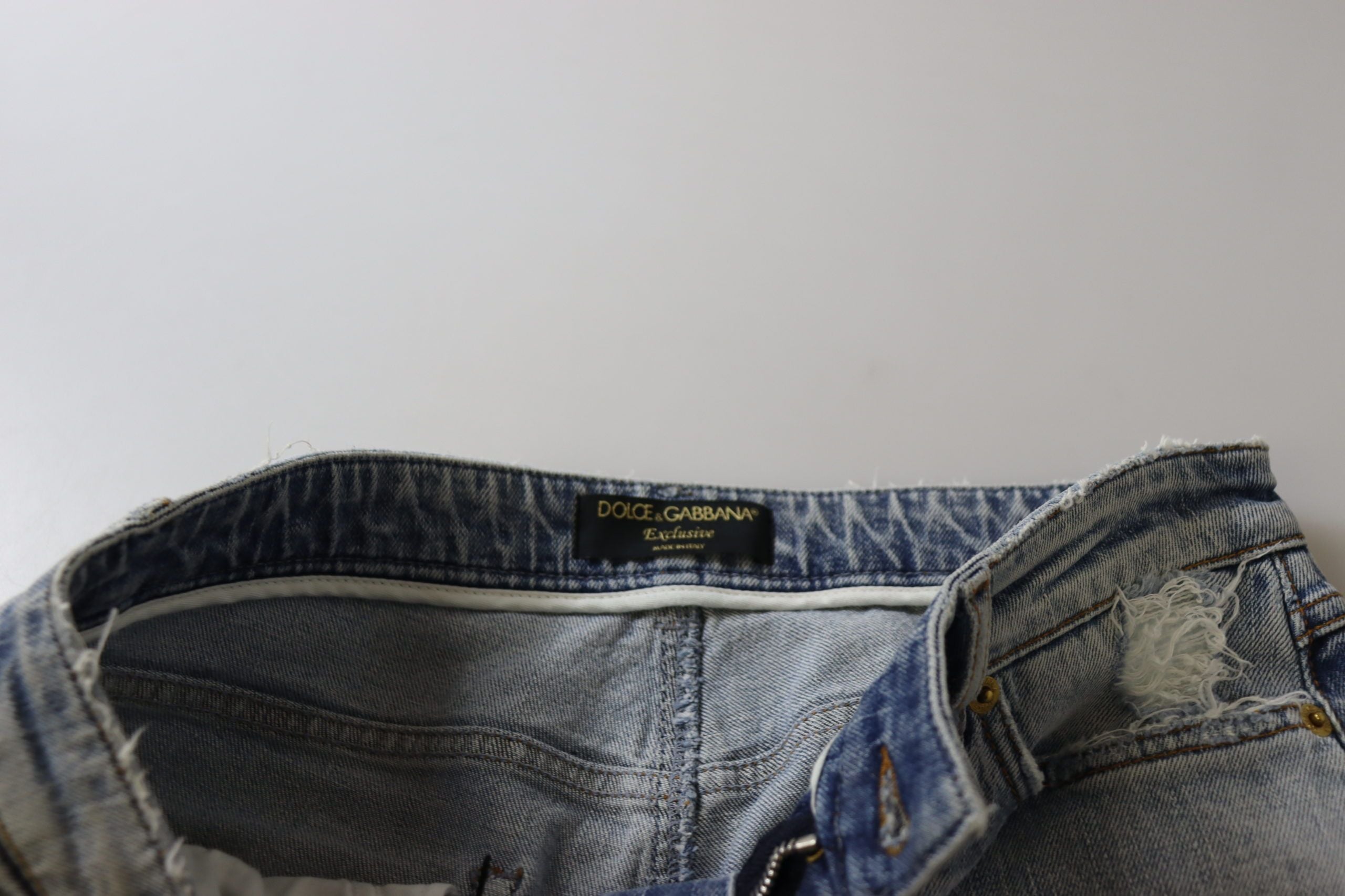 Blauwe katoenen stretch skinny denim jeans met lage taille