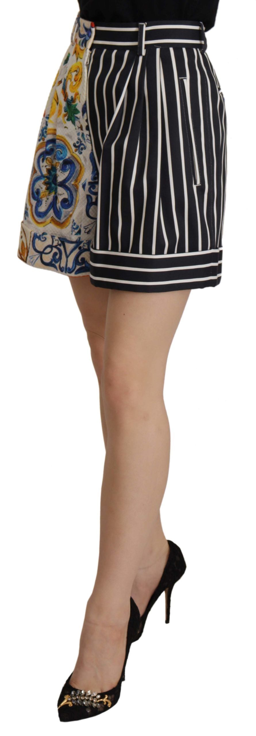 Majolica-bermudashorts met veelkleurige strepen