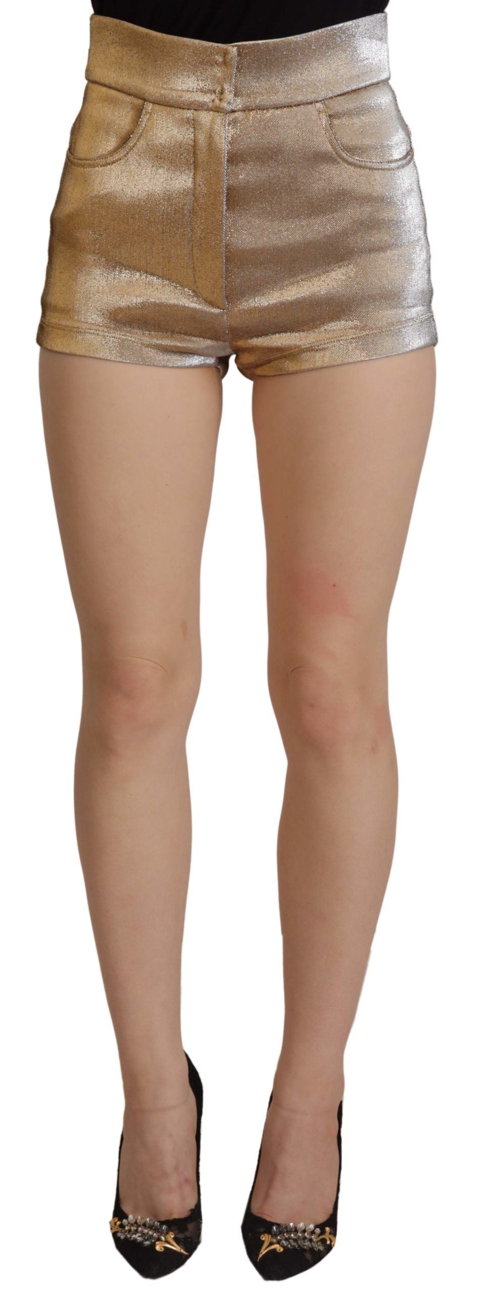 Goudkleurige glittershorts van katoenmix