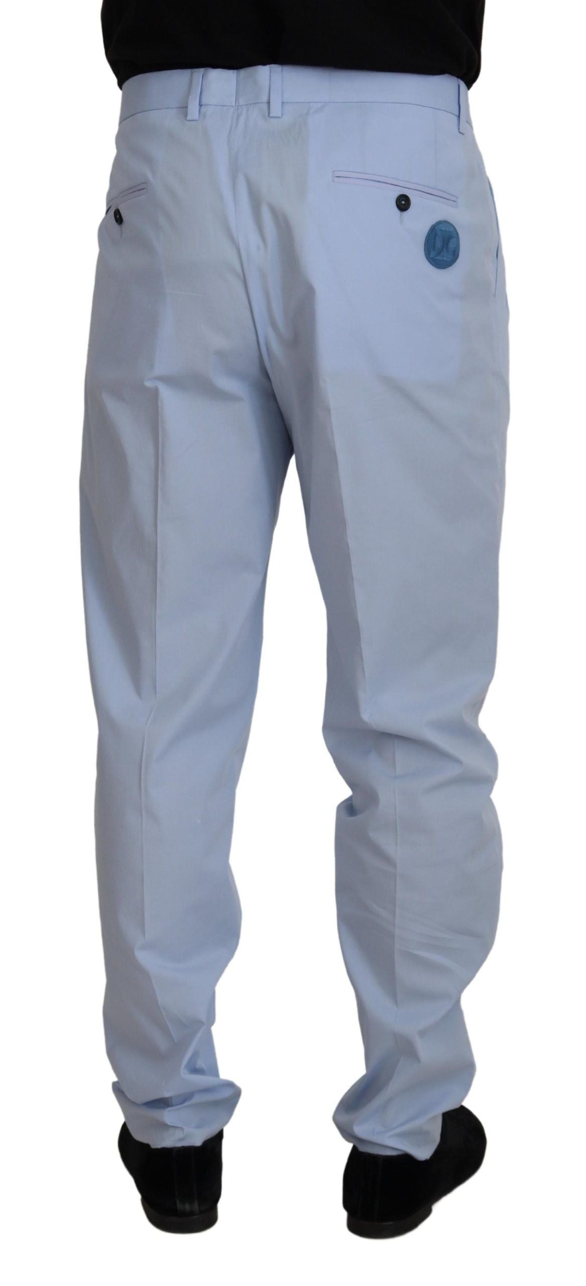 Blauwe katoenen stretchbroek Chino's