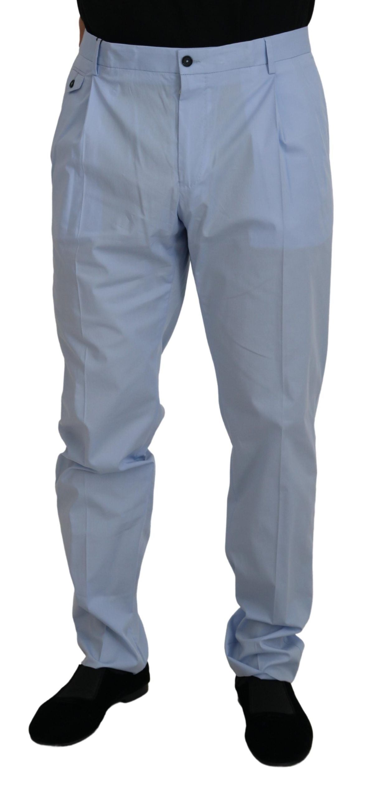 Blauwe katoenen stretchbroek Chino's