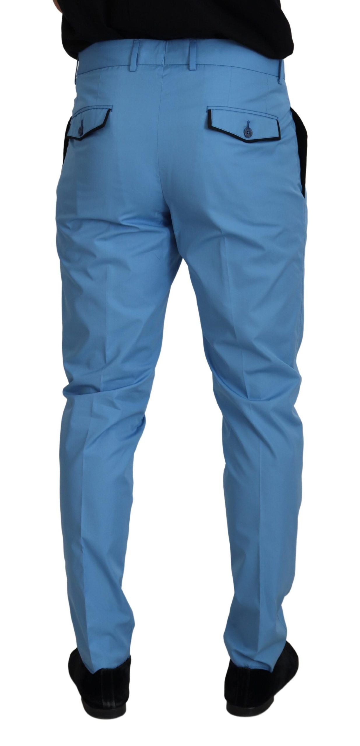 Blauwe katoenen zijden broek Chino's