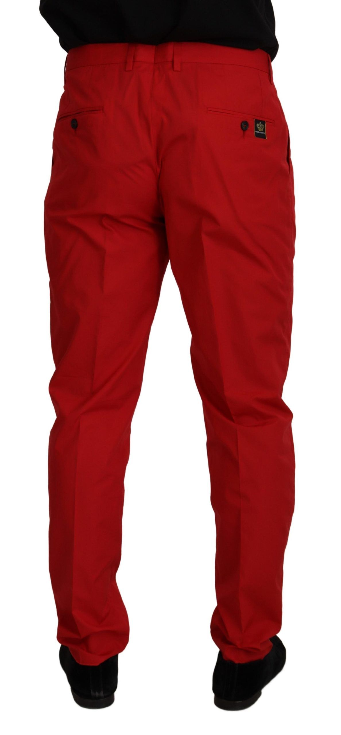 Rode katoenen slim fit broek Chino's