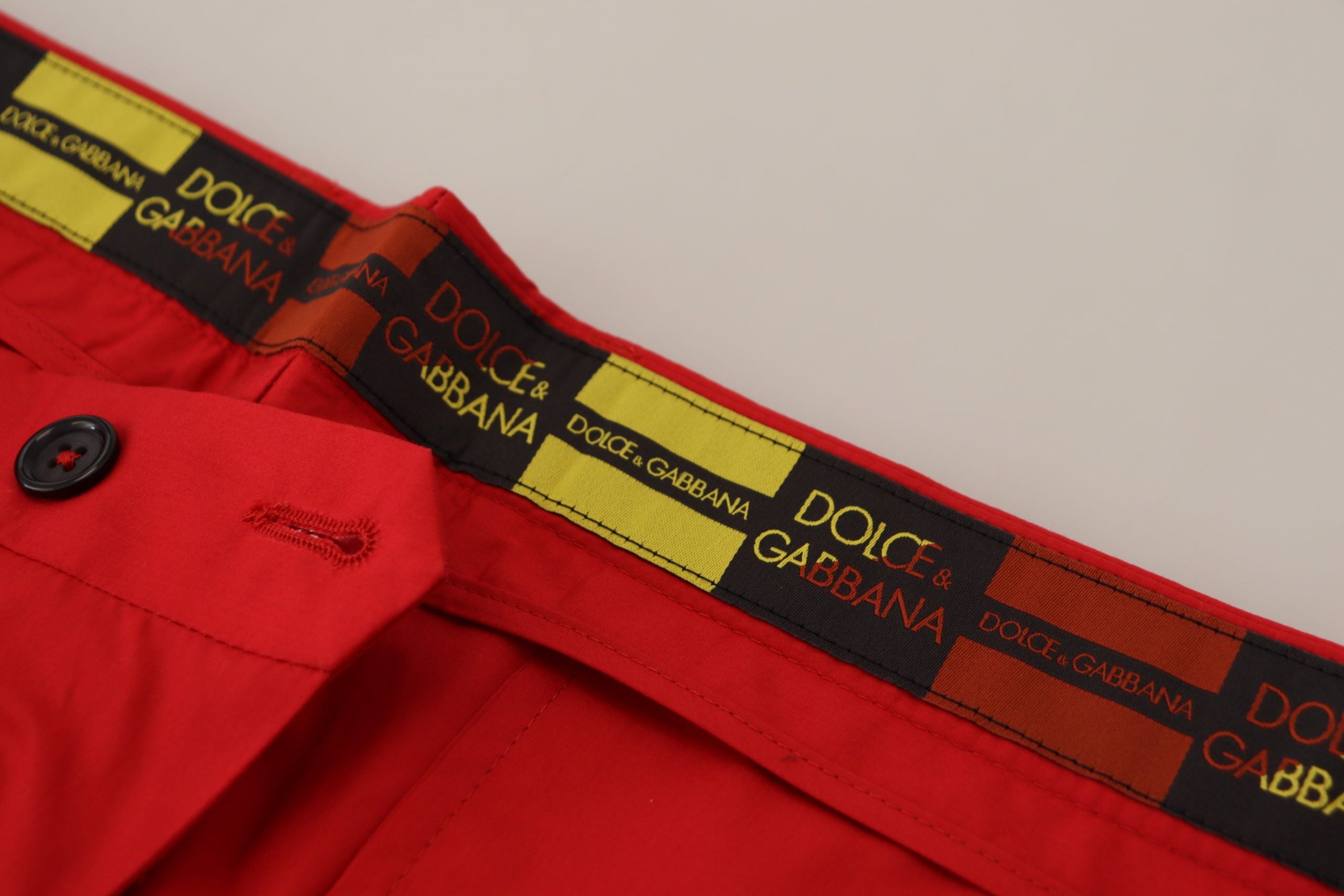 Rode katoenen slim fit broek Chino's
