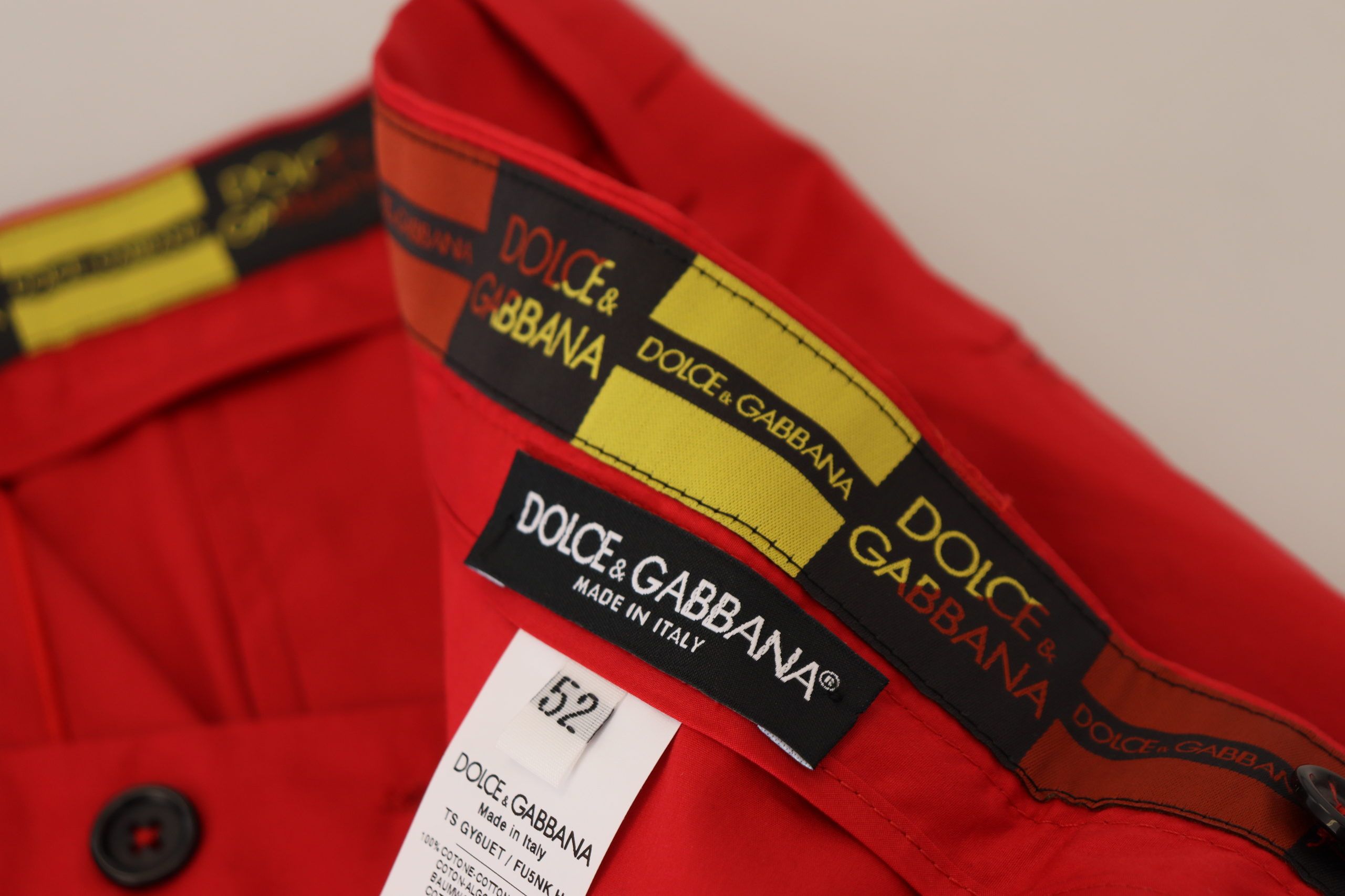 Rode katoenen slim fit broek Chino's