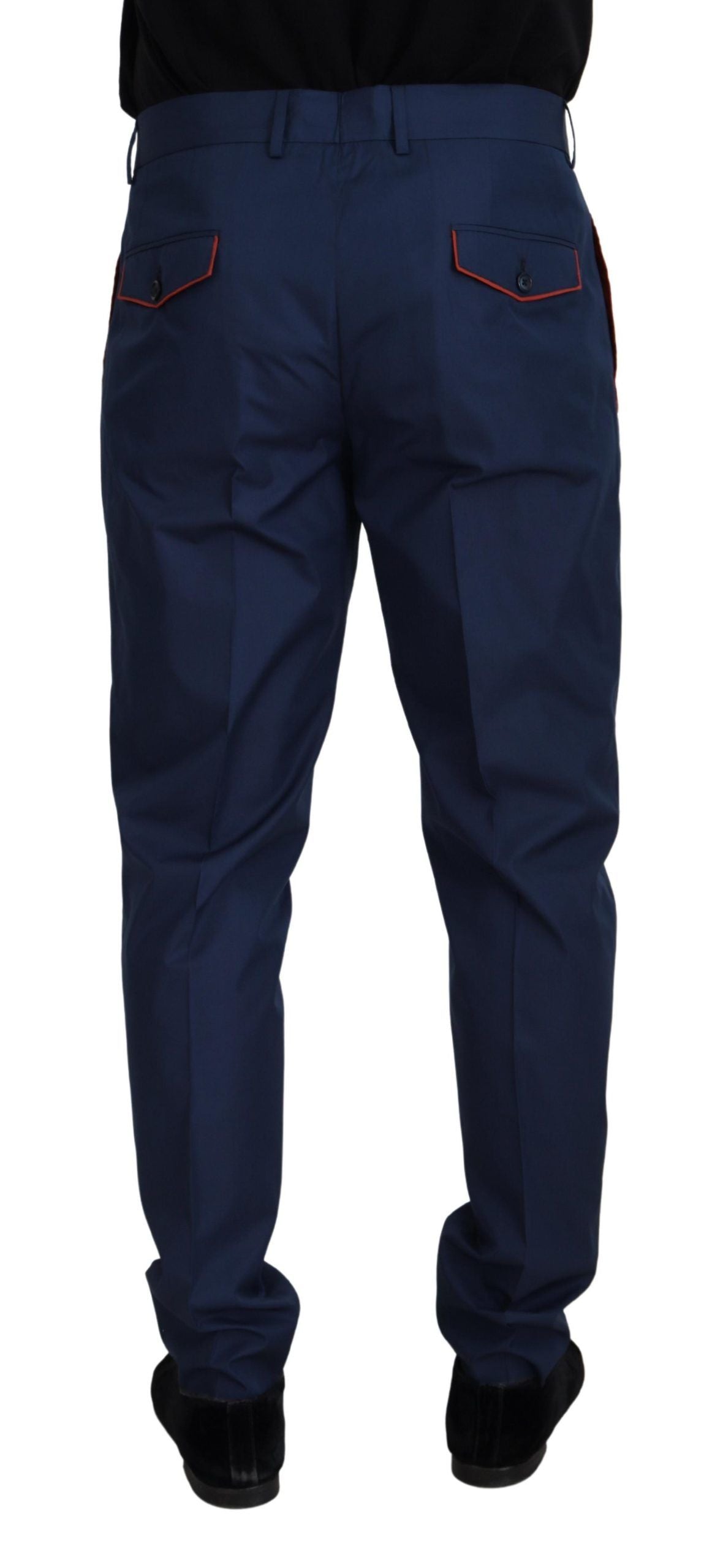 Blauwe katoenen zijden broek Chino's