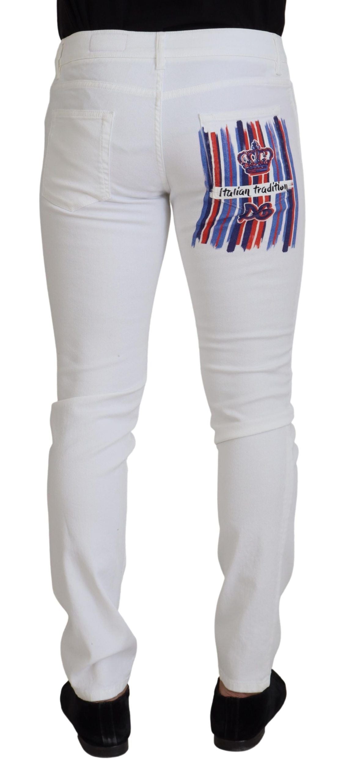 Witte, slanke, skinny stretch katoenen denim jeans