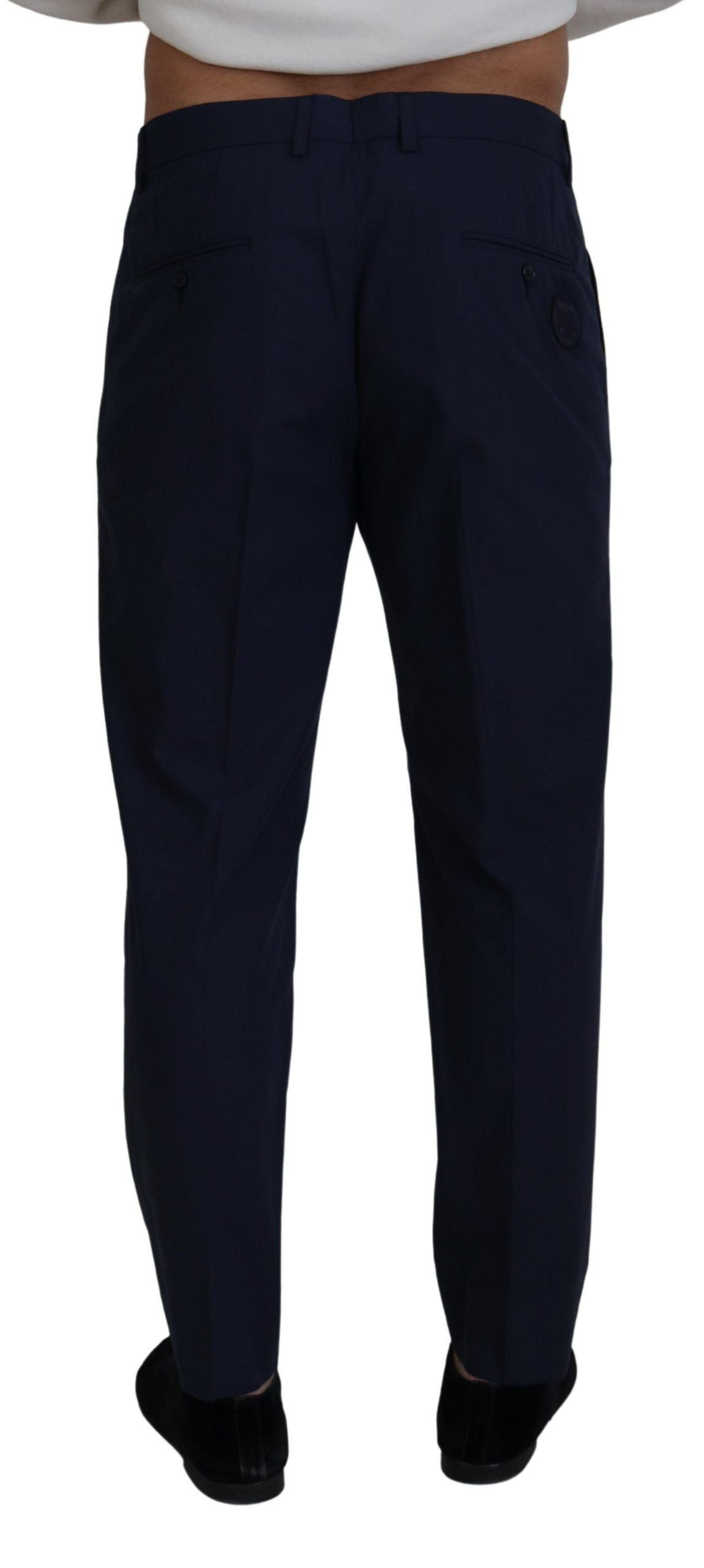 Blauwe katoenen slim-fit broeken Chino's