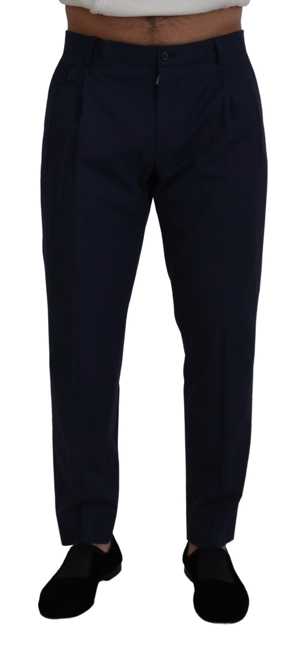 Blauwe katoenen slim-fit broeken Chino's