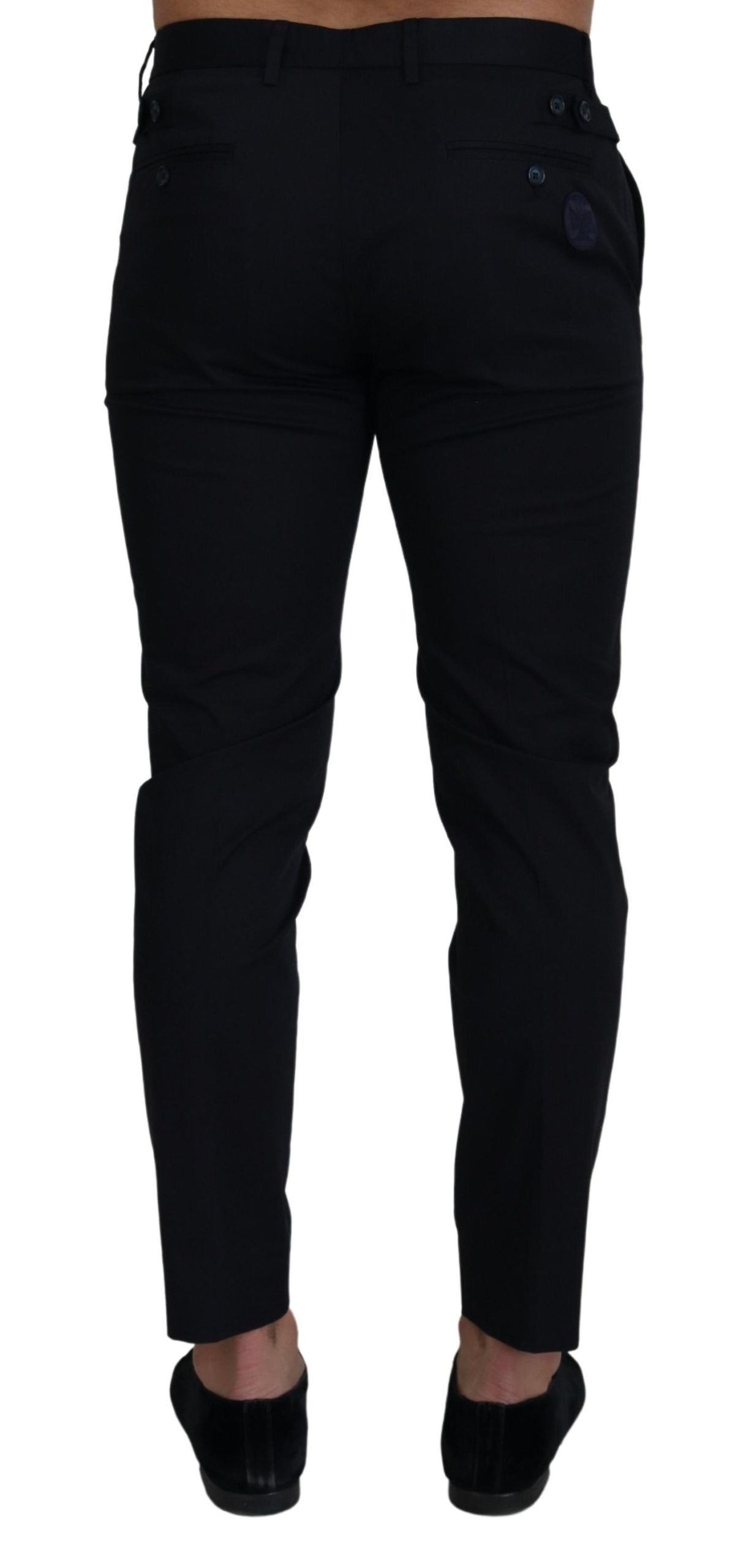 Blauwe stretch katoenen slim-fit broek Chino's