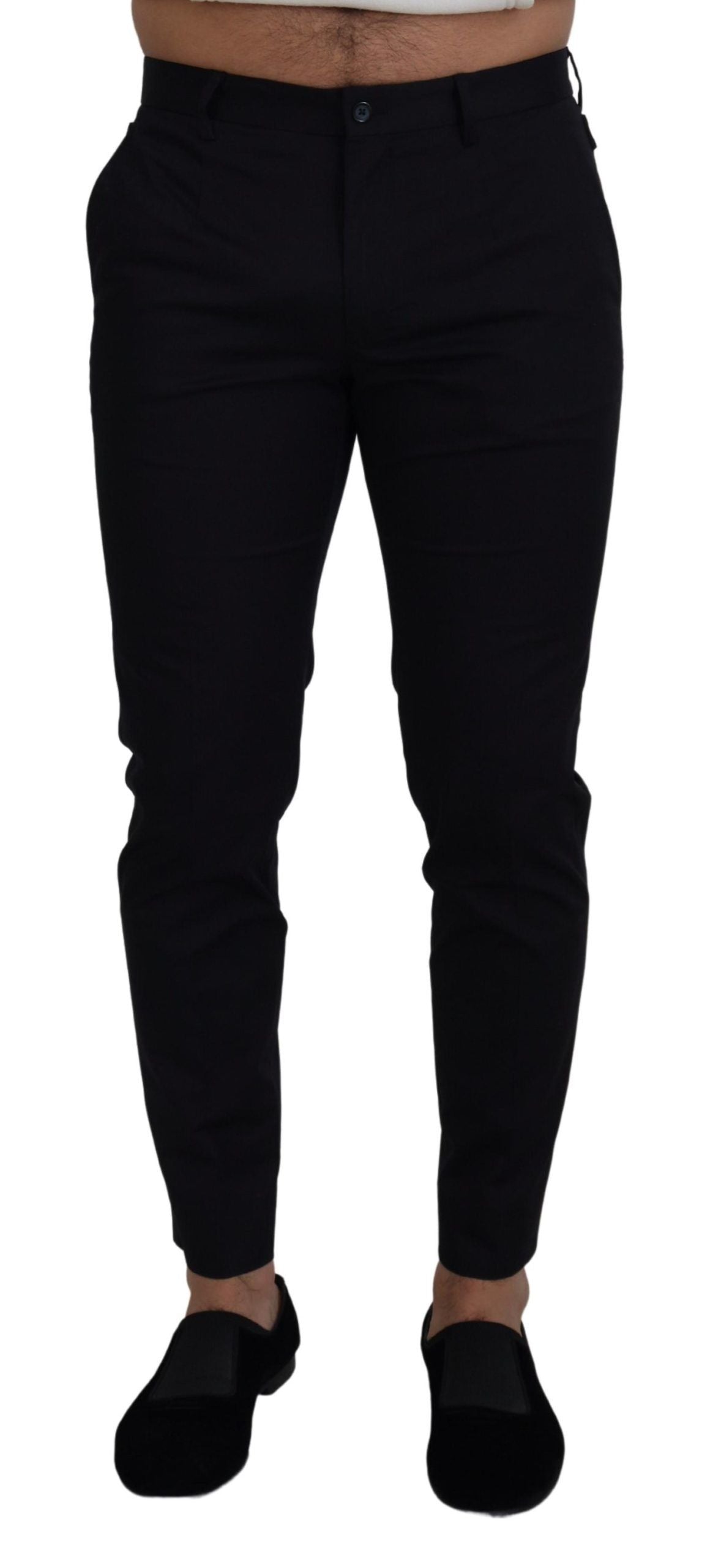 Blauwe stretch katoenen slim-fit broek Chino's